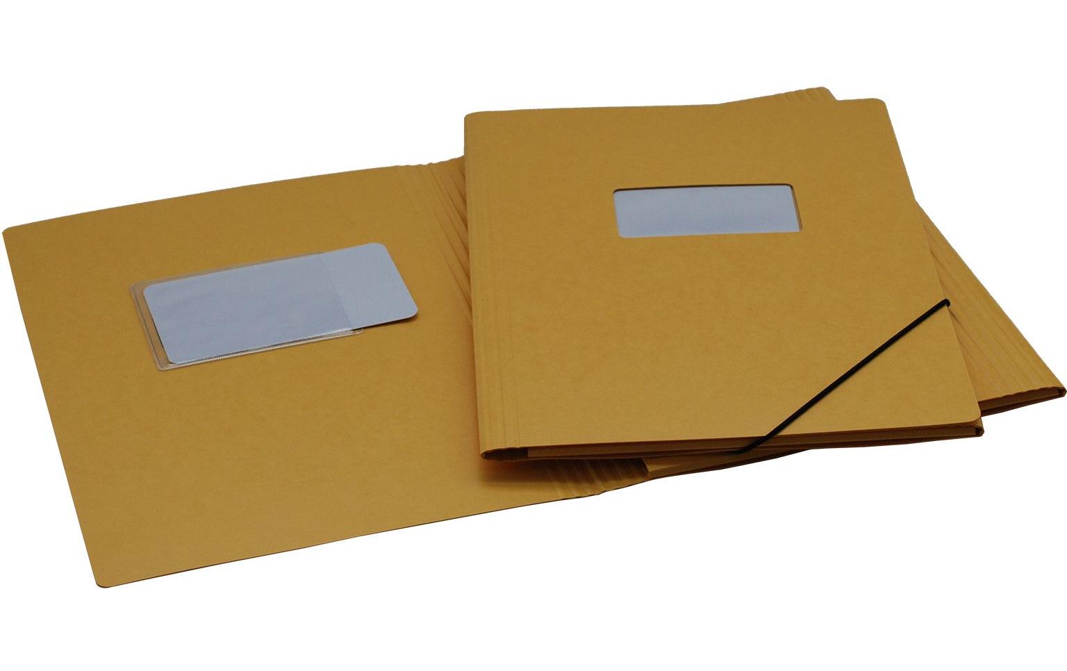 EROLA Sammelmappe für A4, Karton, Gelb, mit Gummizug