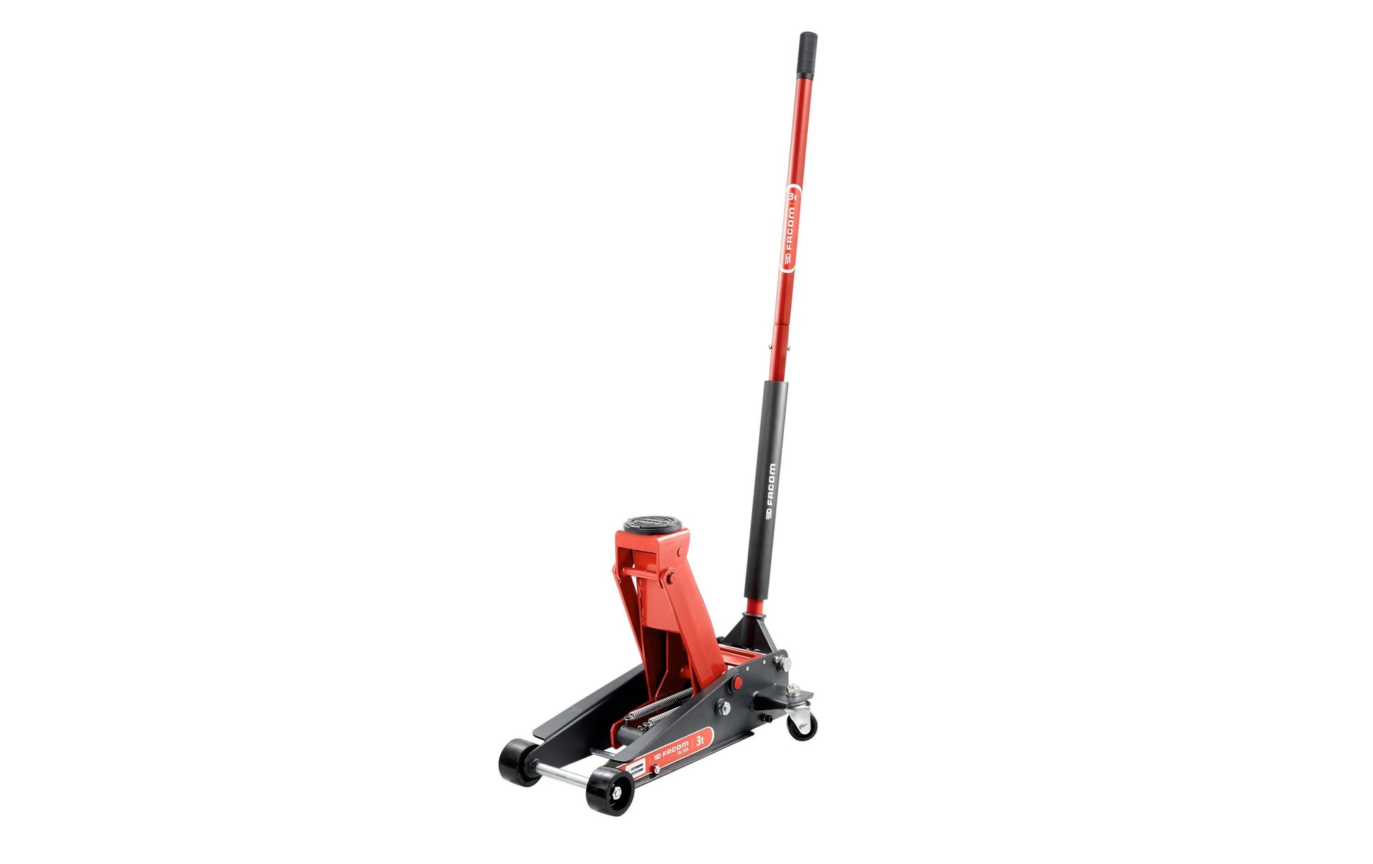 Facom Wagenheber DL.32APB – 3000 kg Traglast, Hubhöhe 13,3–46,5 cm, 4 Räder, Rot