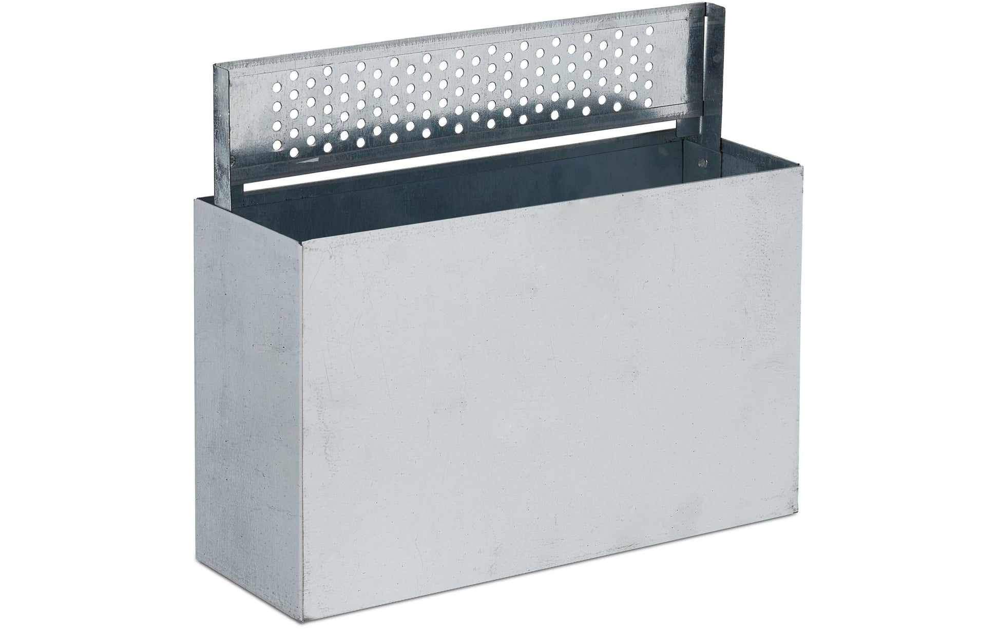 Relaxdays Wandaschenbecher – 3 l – Eisen, rechteckig – schwarz/silber