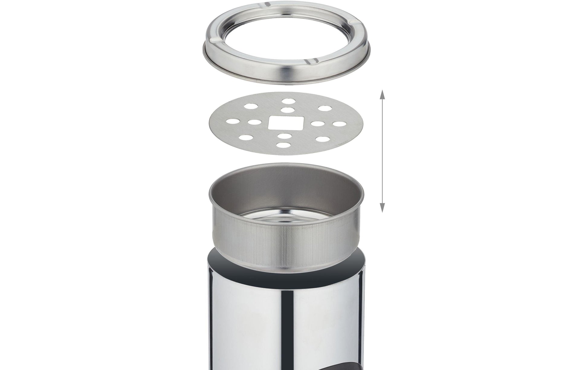 Relaxdays Standascher – Edelstahl, rund – Ø 14,5 × 52,5 cm