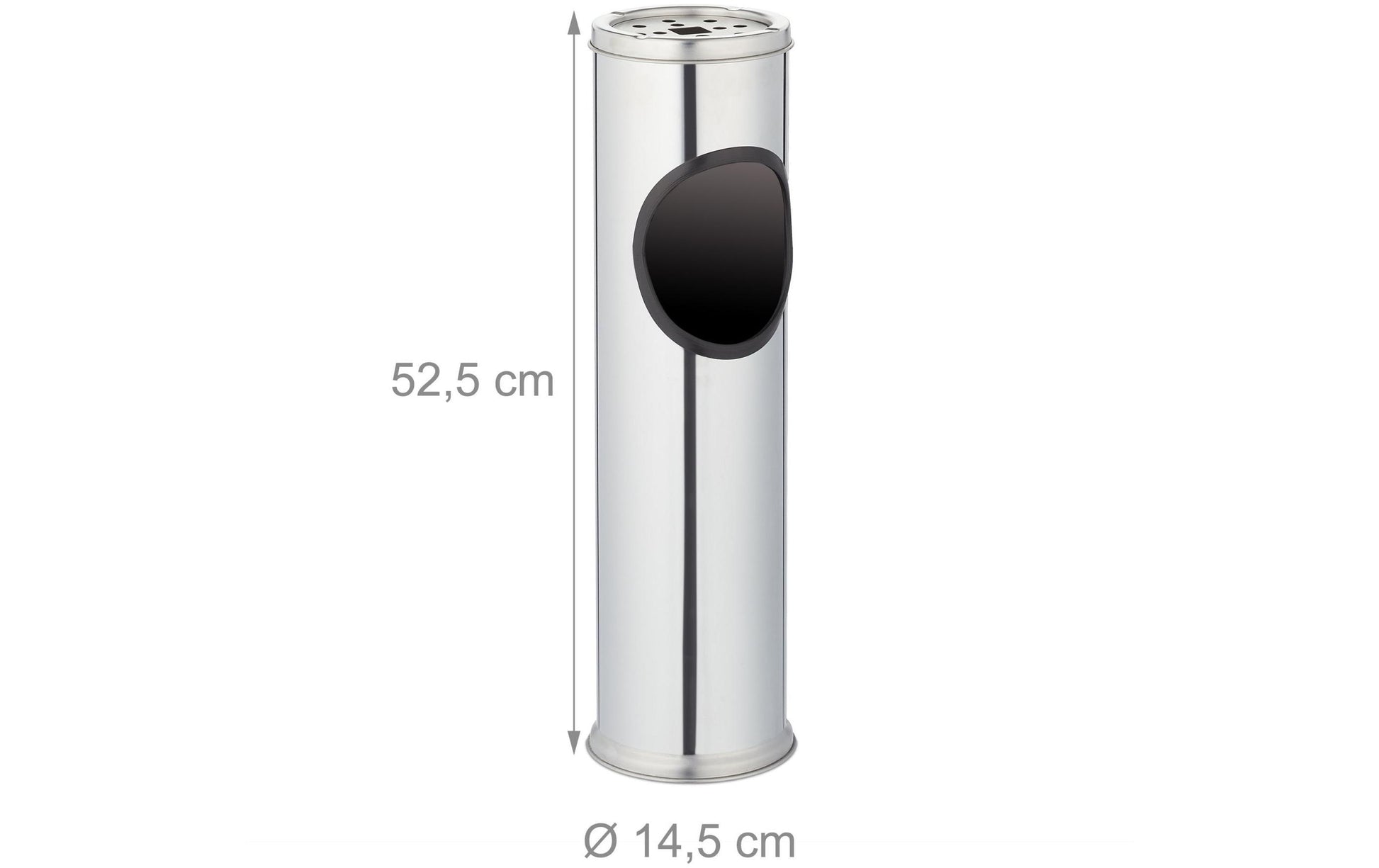Relaxdays Standascher – Edelstahl, rund – Ø 14,5 × 52,5 cm