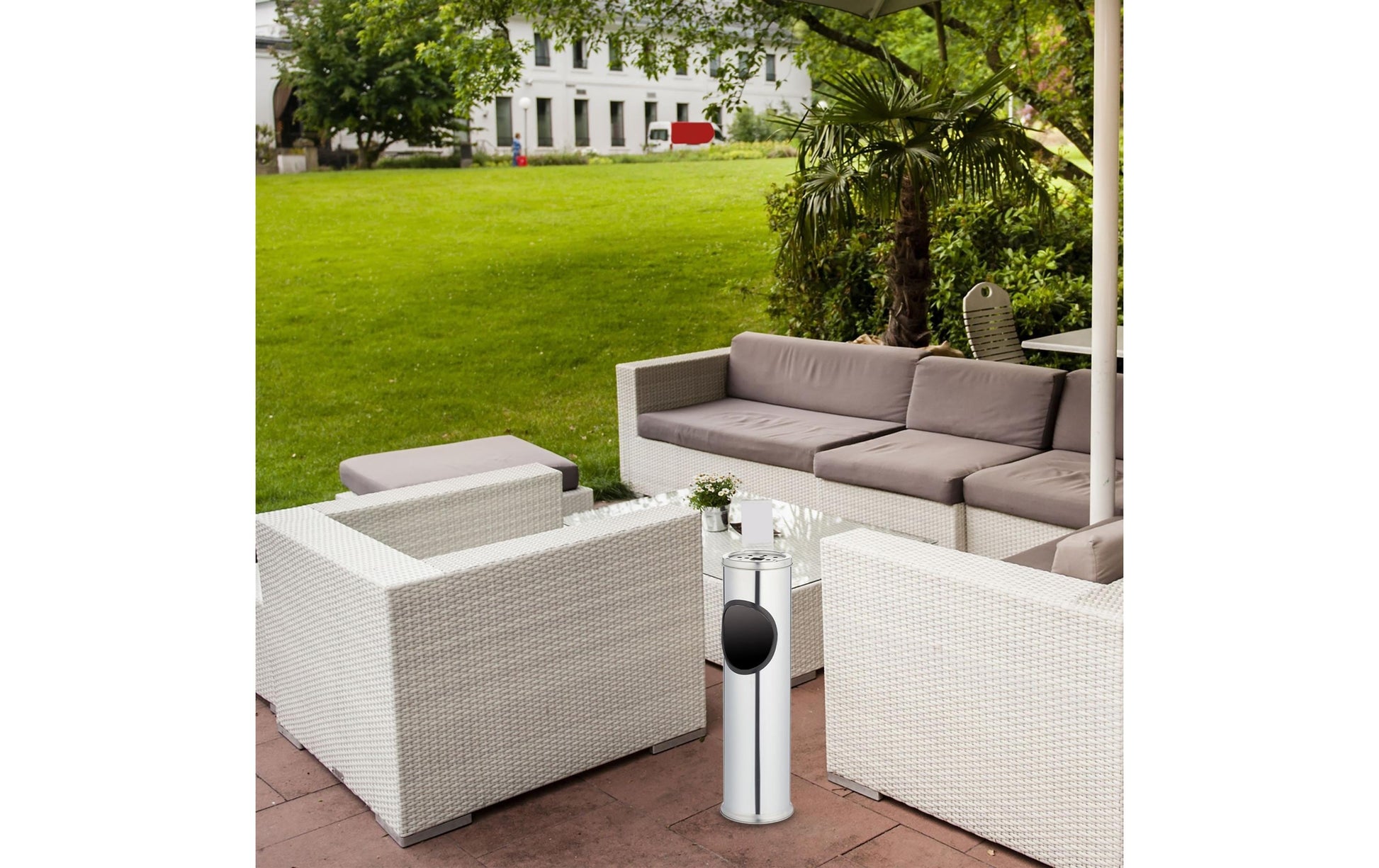 Relaxdays Standascher – Edelstahl, rund – Ø 14,5 × 52,5 cm