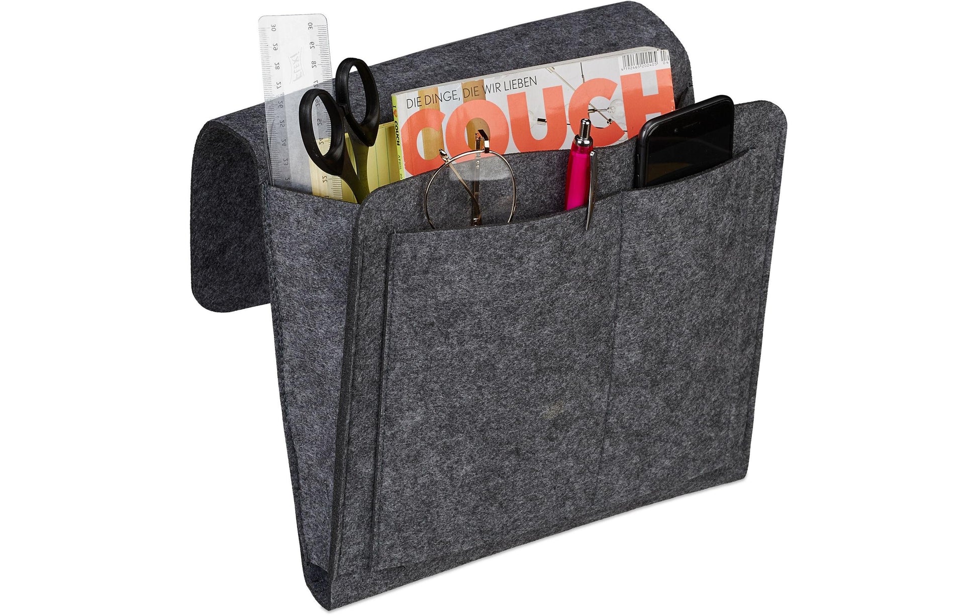 Relaxdays Aufbewahrungstasche – Filz – Anthrazit – 5 Fächer – 280 × 260 × 50 mm