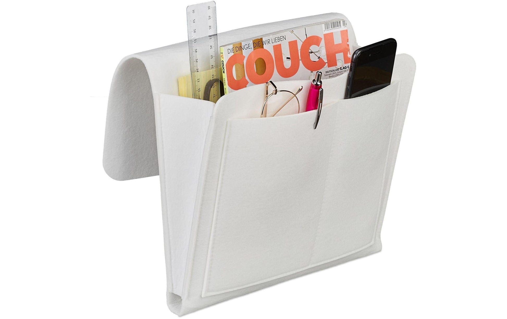 Relaxdays Aufbewahrungsbox – Filz – Weiss – 5 Fächer – 280 × 260 × 50 mm