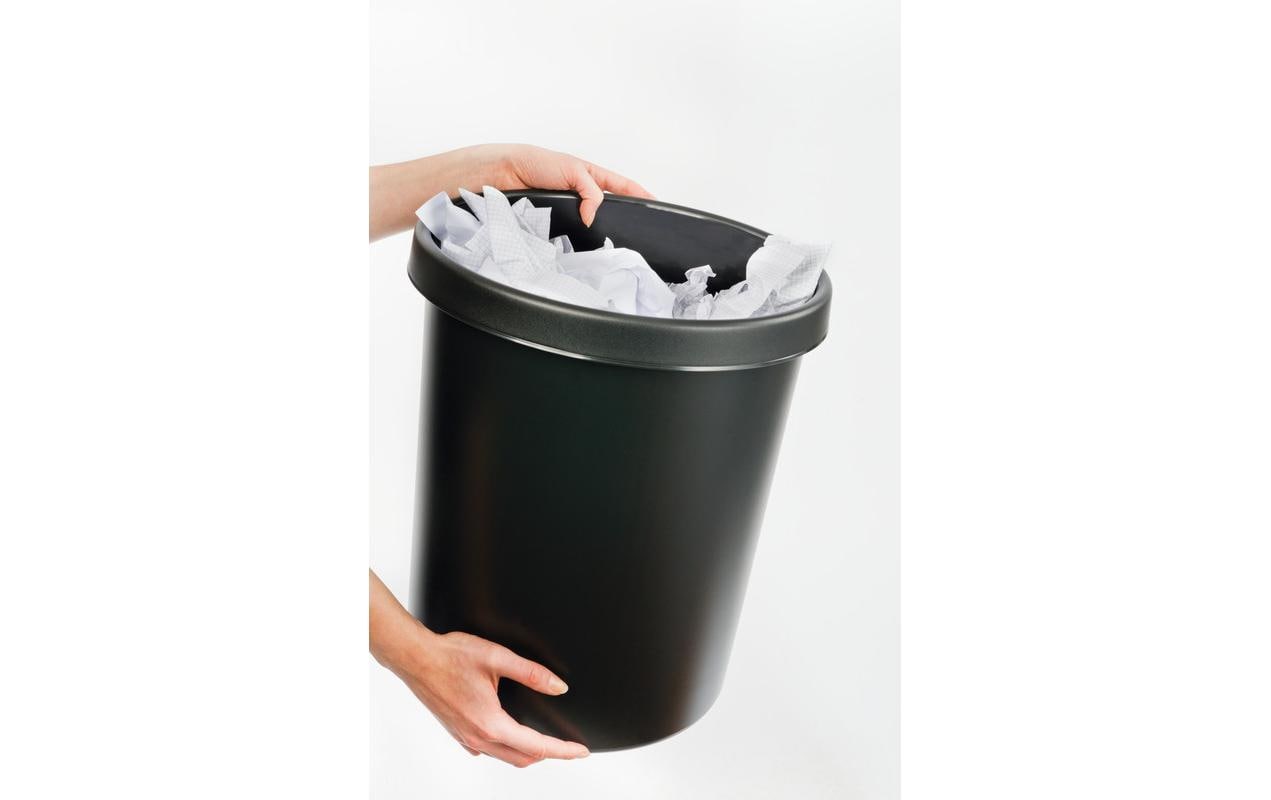 Helit Papierkorb the german – 30 l – Kunststoff, schwarz – Ø 350 × H 410 mm