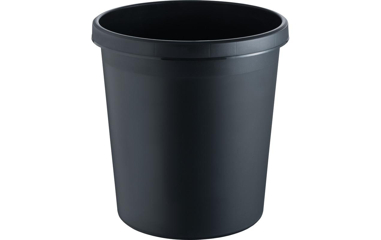 Helit Papierkorb the german – 30 l – Kunststoff, schwarz – Ø 350 × H 410 mm