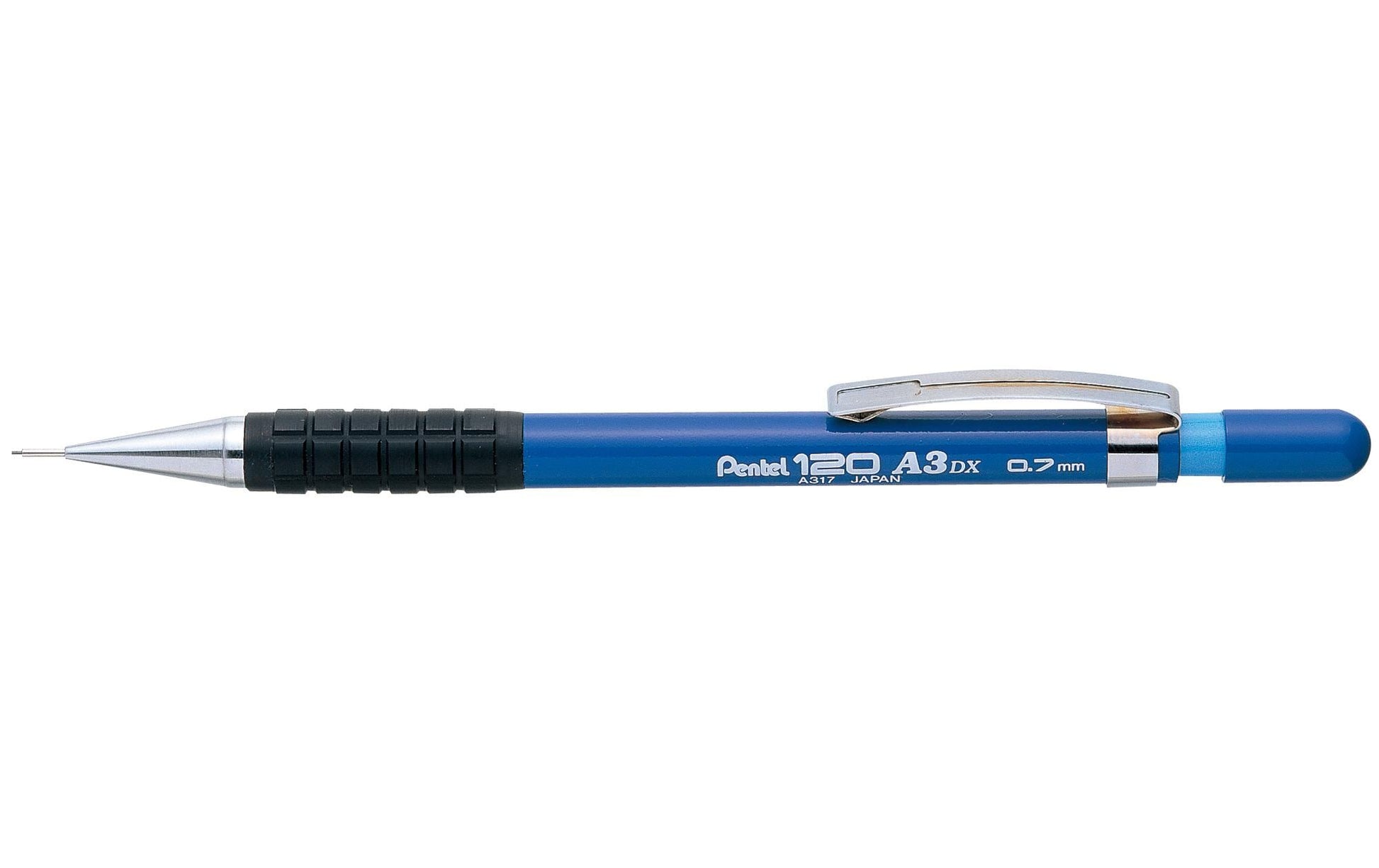 Pentel 120 A3 DX Druckbleistift – 0,7 mm, blau, mit Radierer