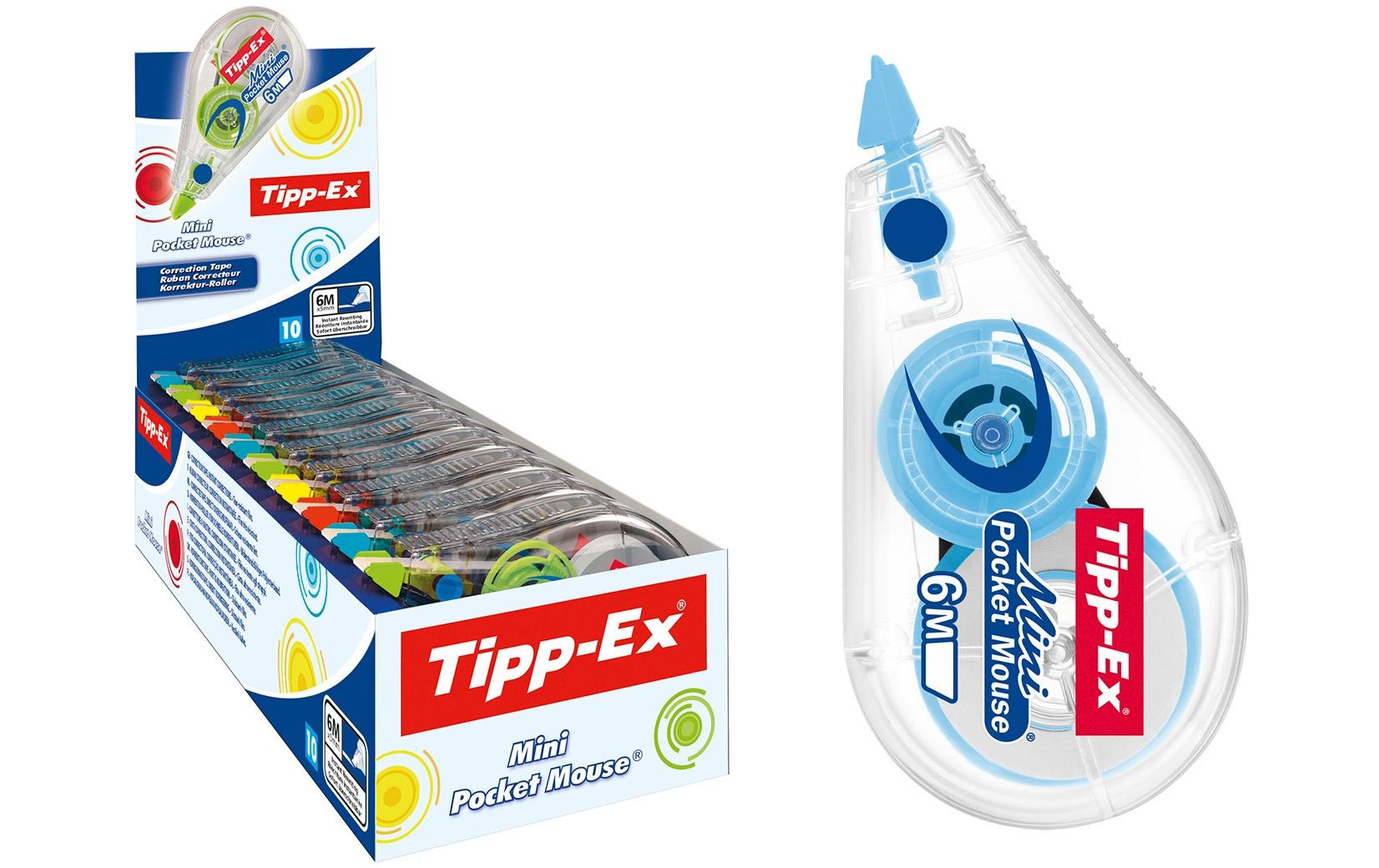 Tipp-Ex Pocket Mouse Mini Korrekturroller 5 mm × 6 m – 10er Pack