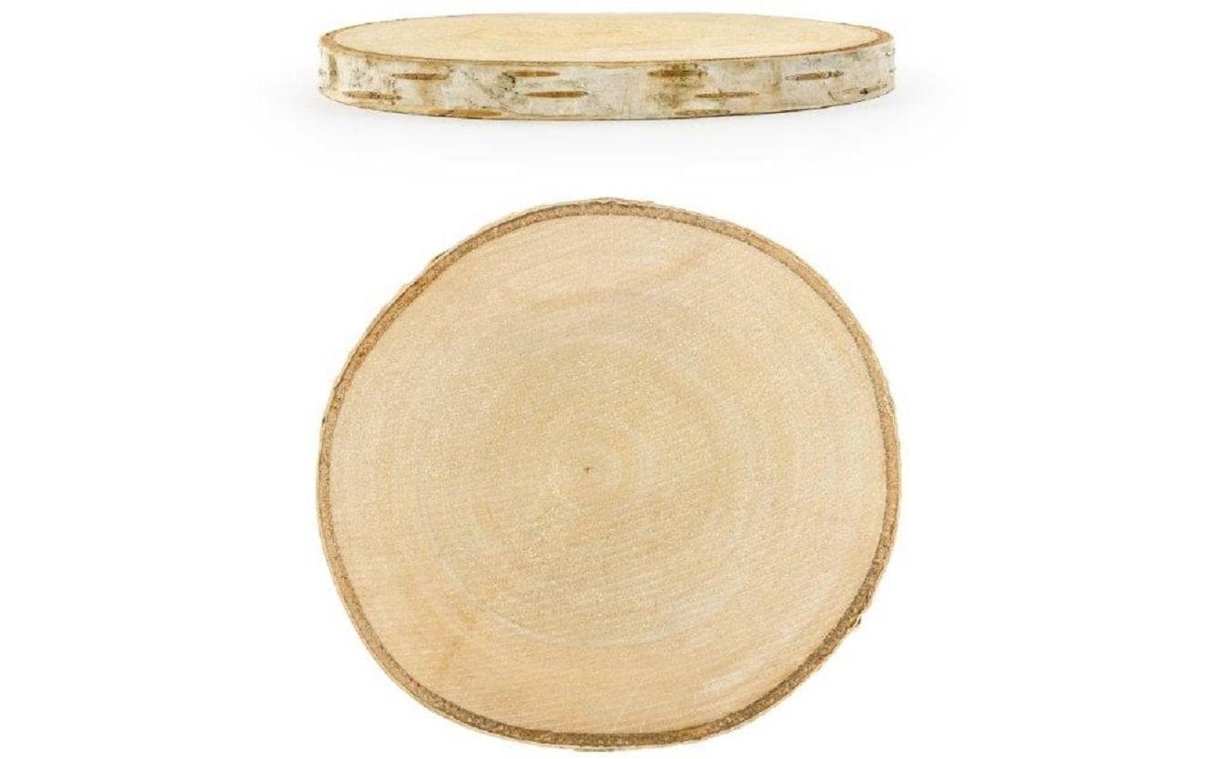 PartyDeco Untersetzer – 2er Set, Ø 12 cm, Holz, Braun