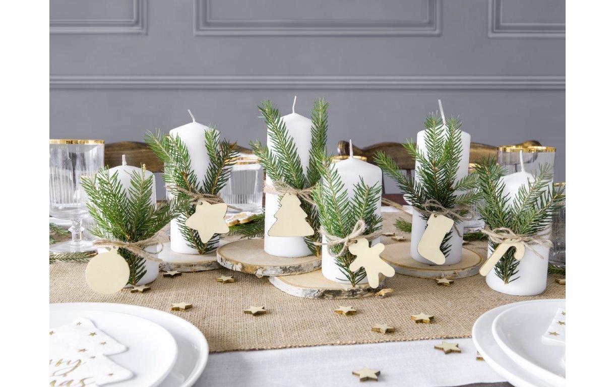 PartyDeco Untersetzer – 2er Set, Ø 12 cm, Holz, Braun