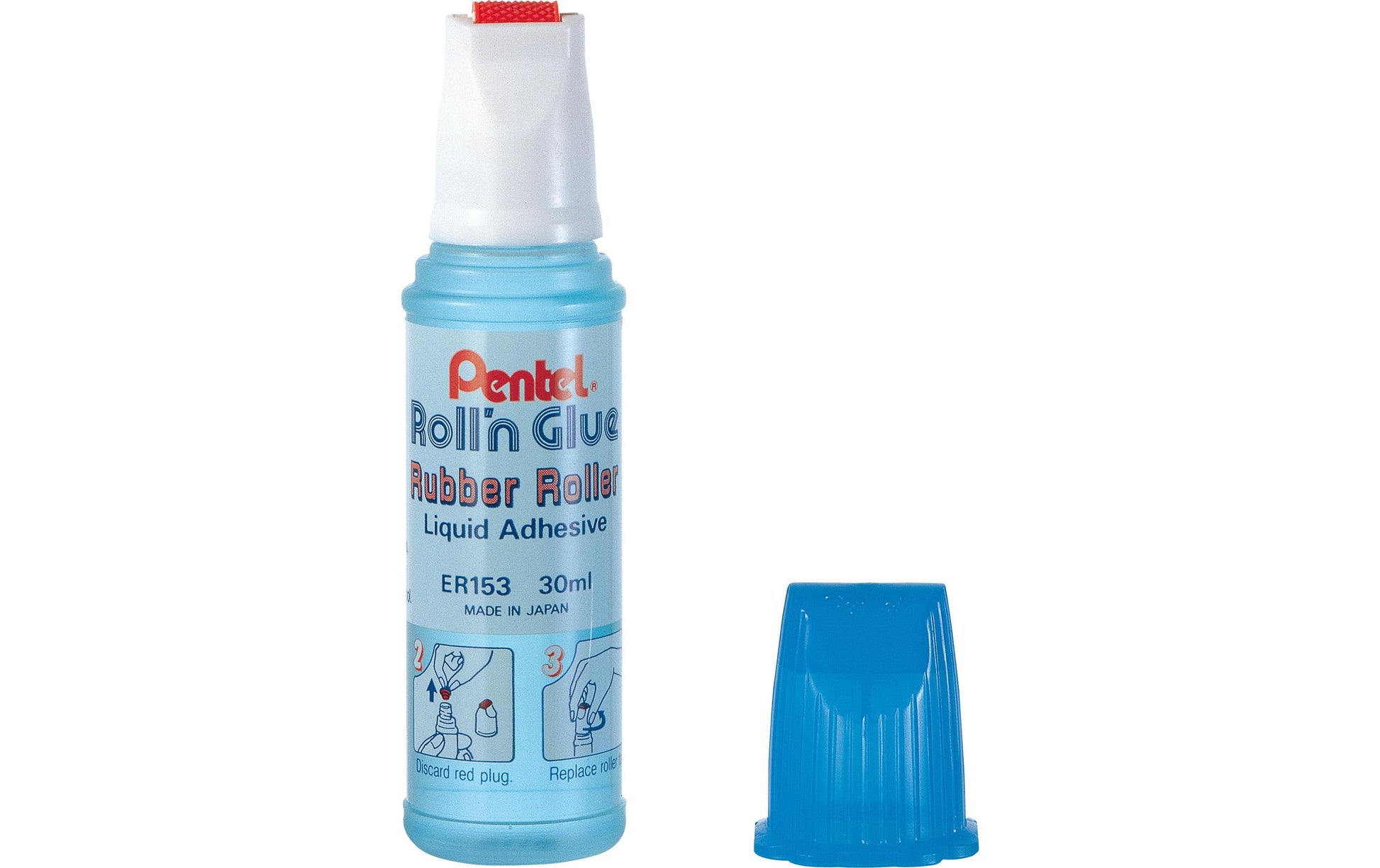 Pentel Roll'n Glue Rollkleber – Roller, permanent, transparent, tropffrei, auswaschbar, für Papier, Karton