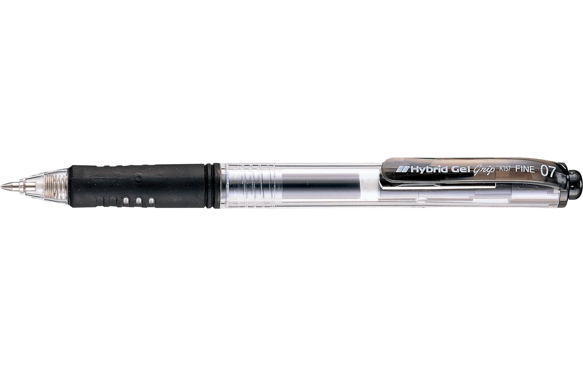 Pentel Hybrid Gel Grip K157 Gelschreiber – schwarz, Spitze 0,7 mm, dokumentenecht, nachfüllbar, 12er-Set