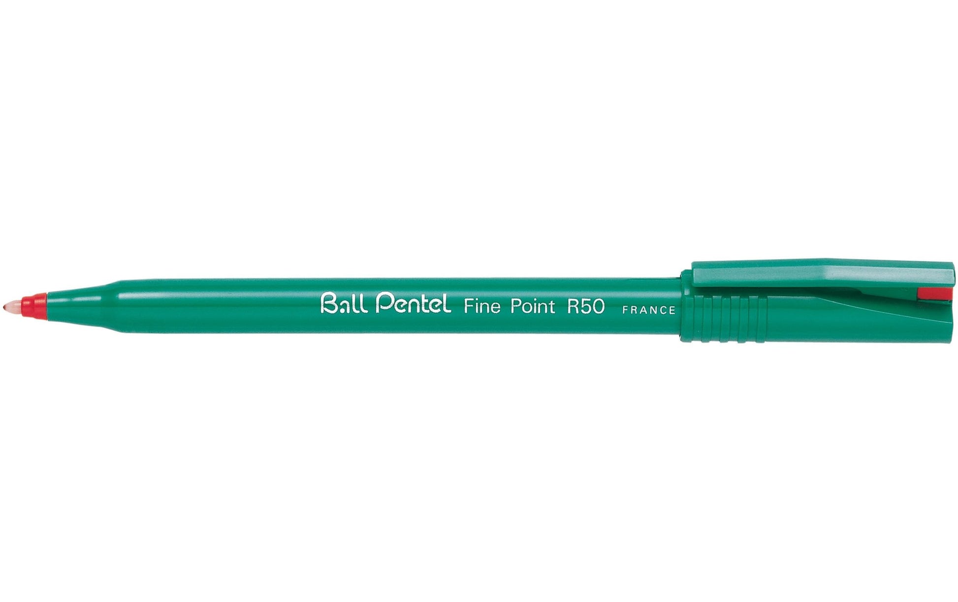 Pentel Ball Fine – Tintenroller, mit Kappe, 0,8 mm, Rot