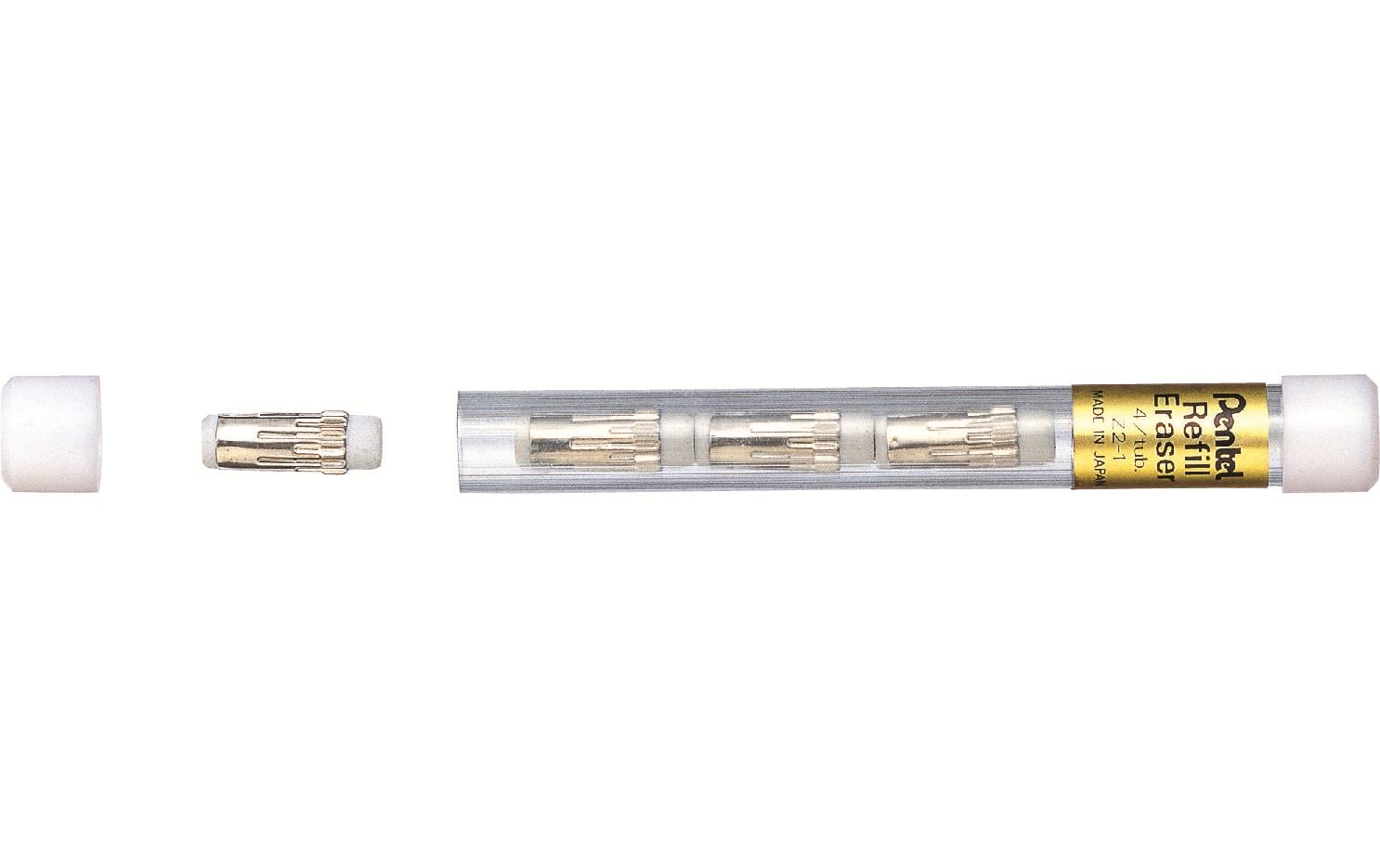 Pentel Ersatzradierer – für Druckbleistifte – 4er-Pack – Weiss