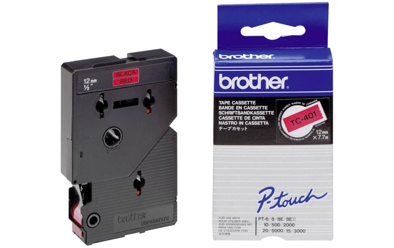 Brother Schriftband – 12 mm × 7,7 m, rot, schwarz
