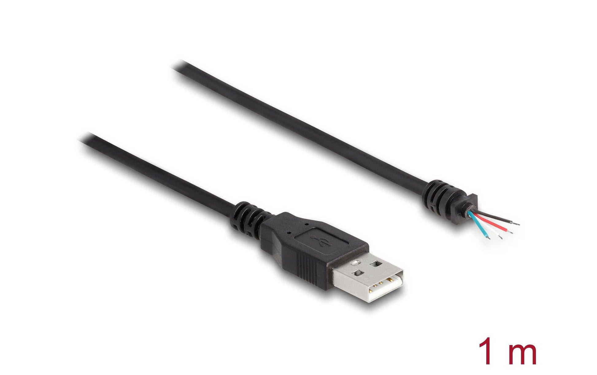 DeLOCK USB-A auf offene Litzen Kabel – USB 2.0 (480 Mbit/s) – 1 m – PVC – Schwarz
