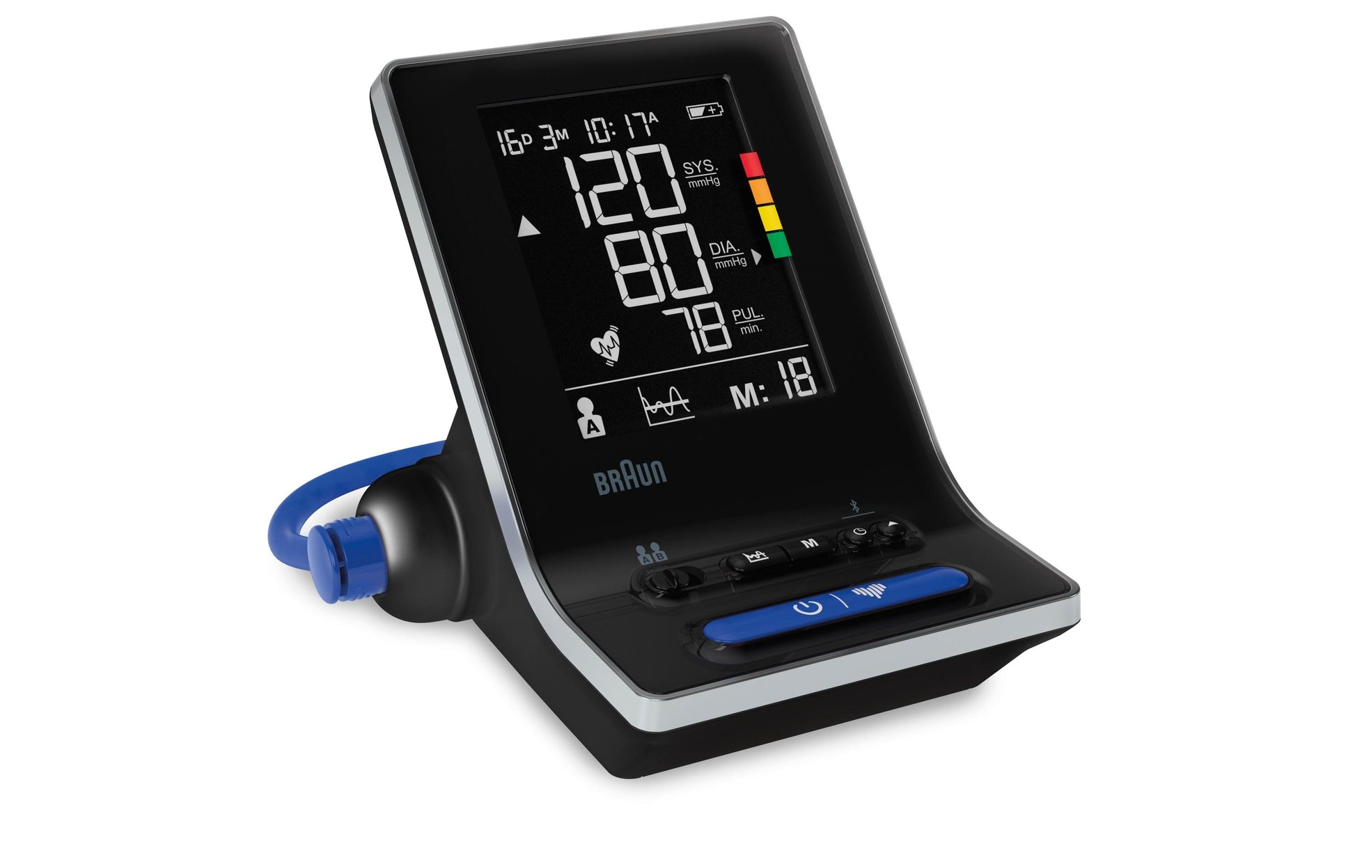 Braun Oberarm-Blutdruckmessgerät ExactFit 5 Connect – automatisch, Bluetooth, 2 Benutzer – schwarz