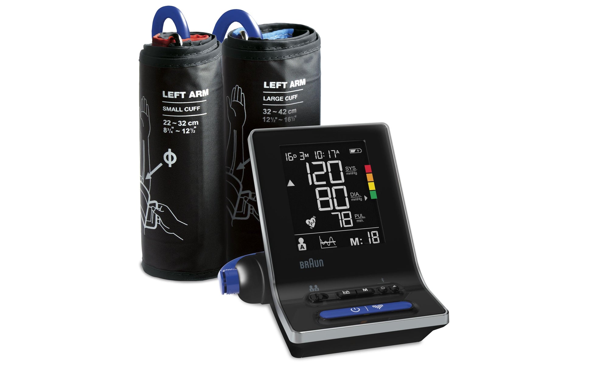 Braun Oberarm-Blutdruckmessgerät ExactFit 5 Connect – automatisch, Bluetooth, 2 Benutzer – schwarz