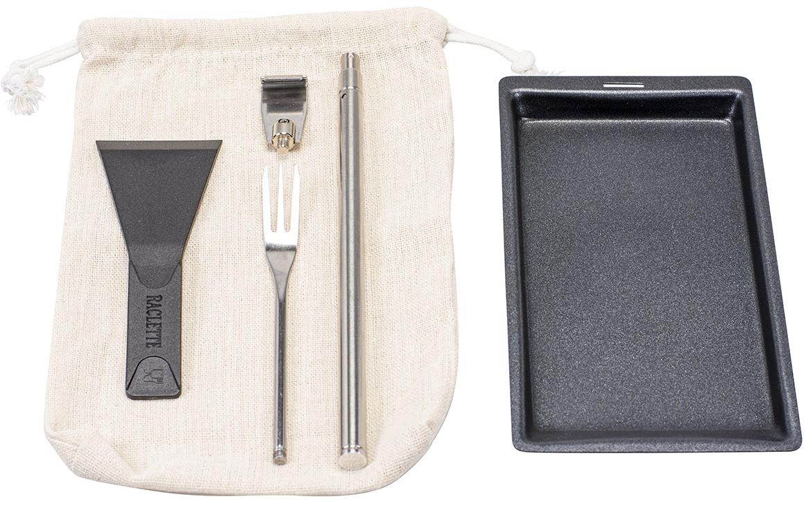 Kadastar Grill-/Raclette-Kit 6-teilig – 23 × 11,5 × 1,5 cm, für 6 Personen, Stahl, schwarz