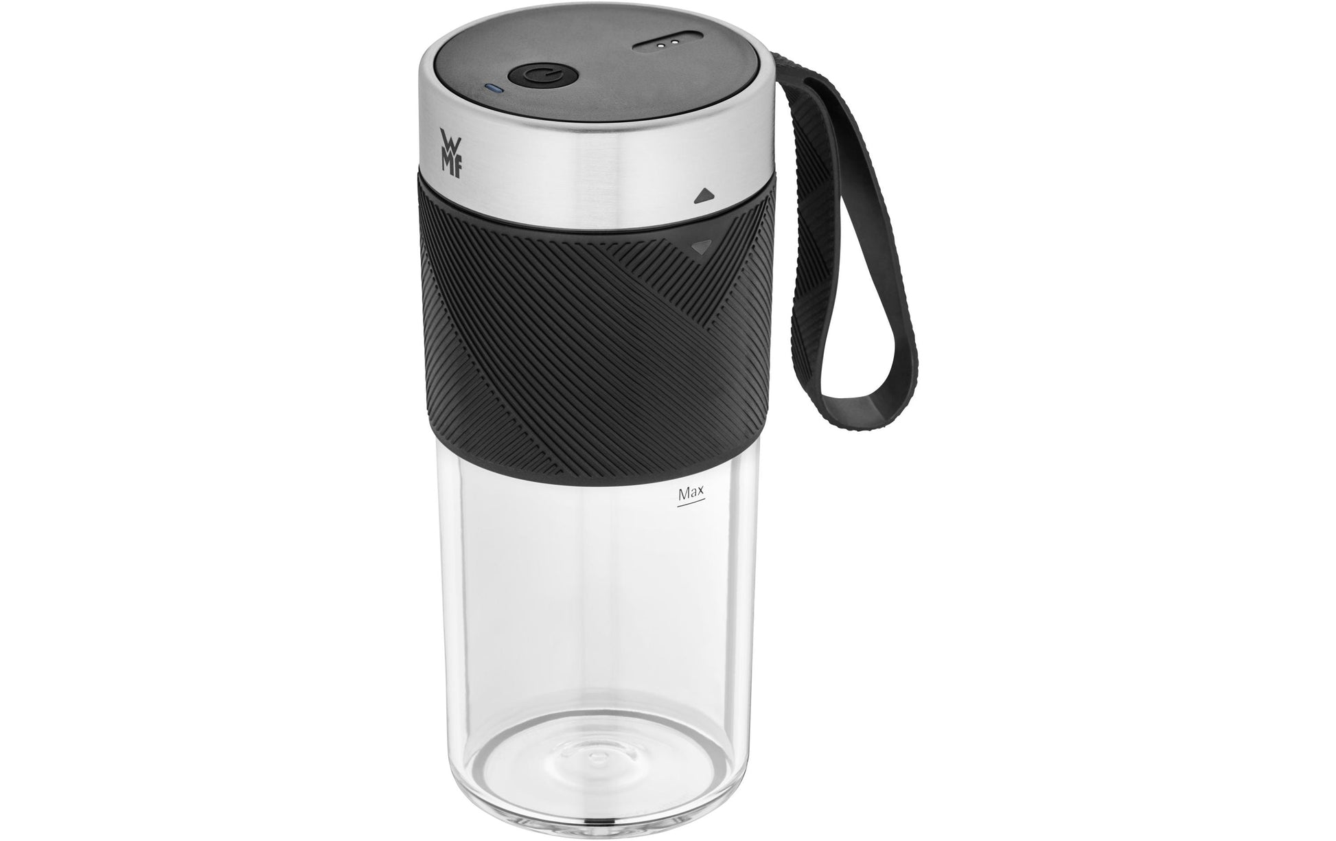 WMF Smoothie-Mixer KITCHENminis 0416700011 – 300 ml, 50 W, Akku – schwarz/edelstahl/transparent