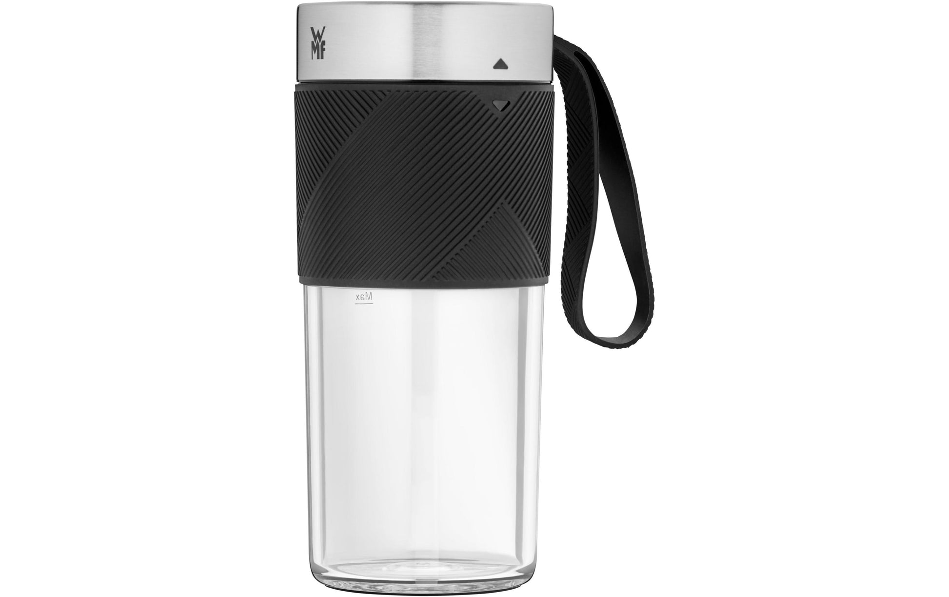 WMF Smoothie-Mixer KITCHENminis 0416700011 – 300 ml, 50 W, Akku – schwarz/edelstahl/transparent