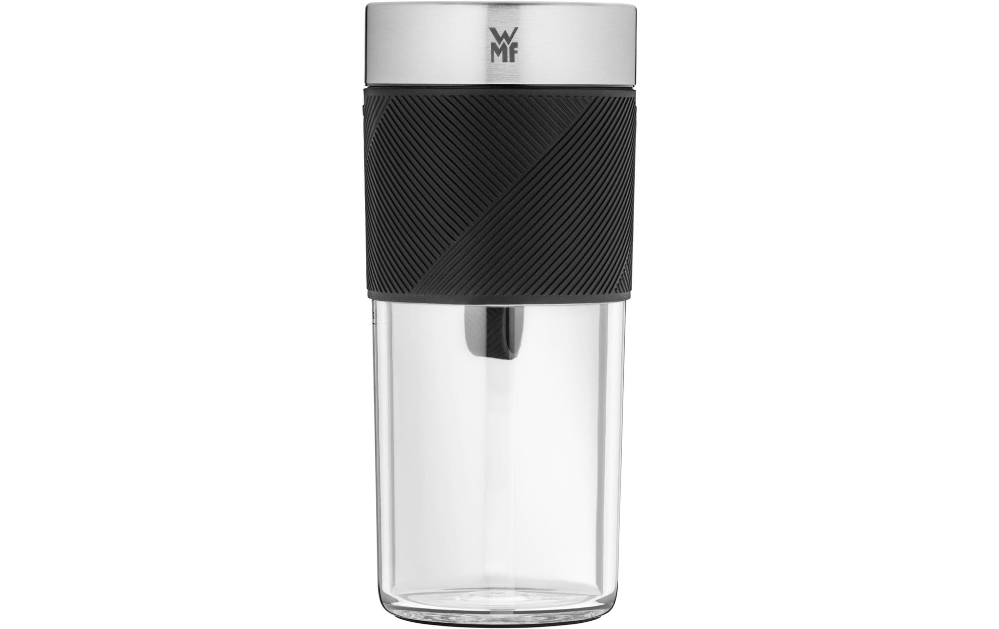 WMF Smoothie-Mixer KITCHENminis 0416700011 – 300 ml, 50 W, Akku – schwarz/edelstahl/transparent