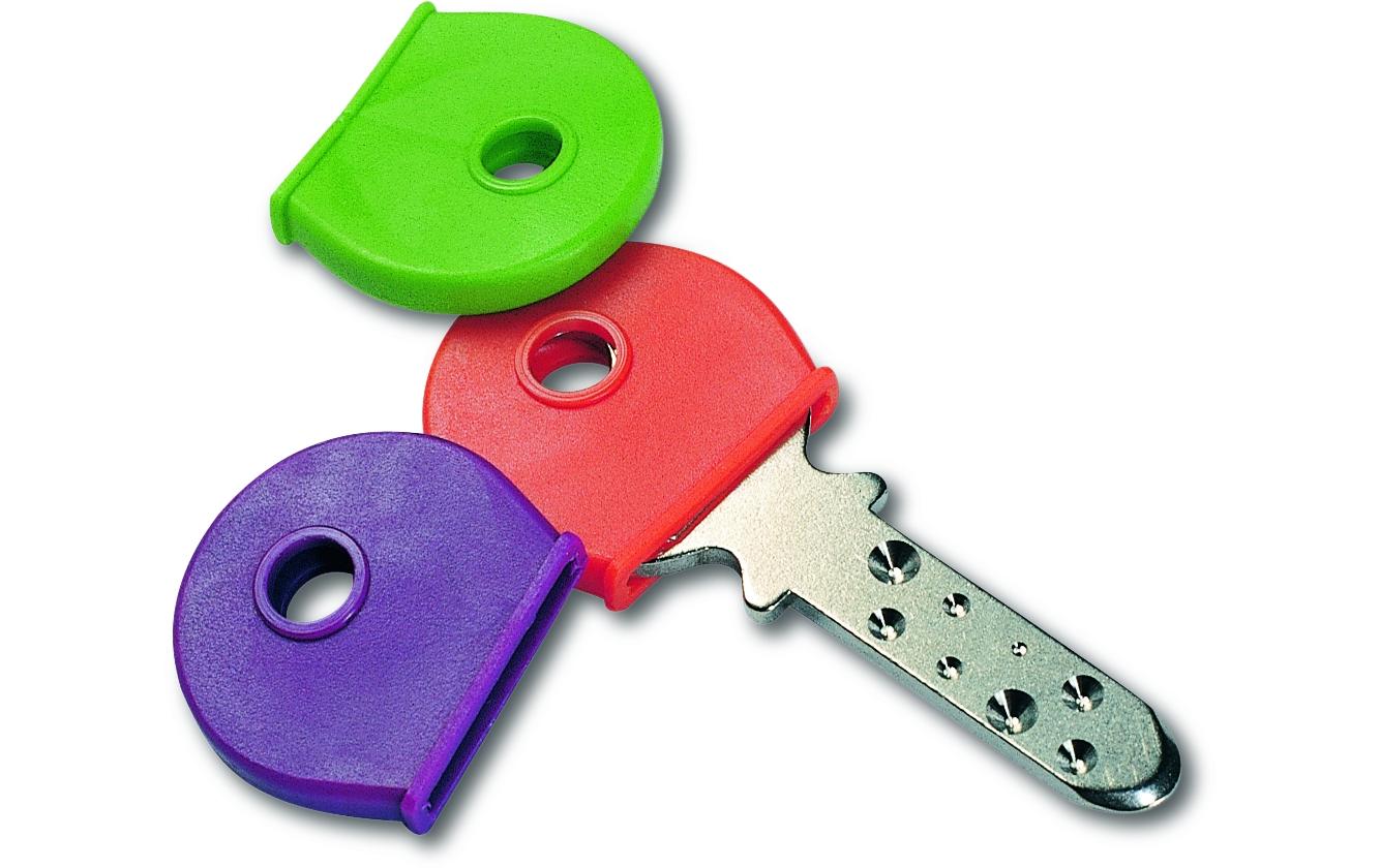 Rieffel Schlüsselanhänger Schlüsselkappen – Kunststoff, Mehrfarbig, 100er-Pack