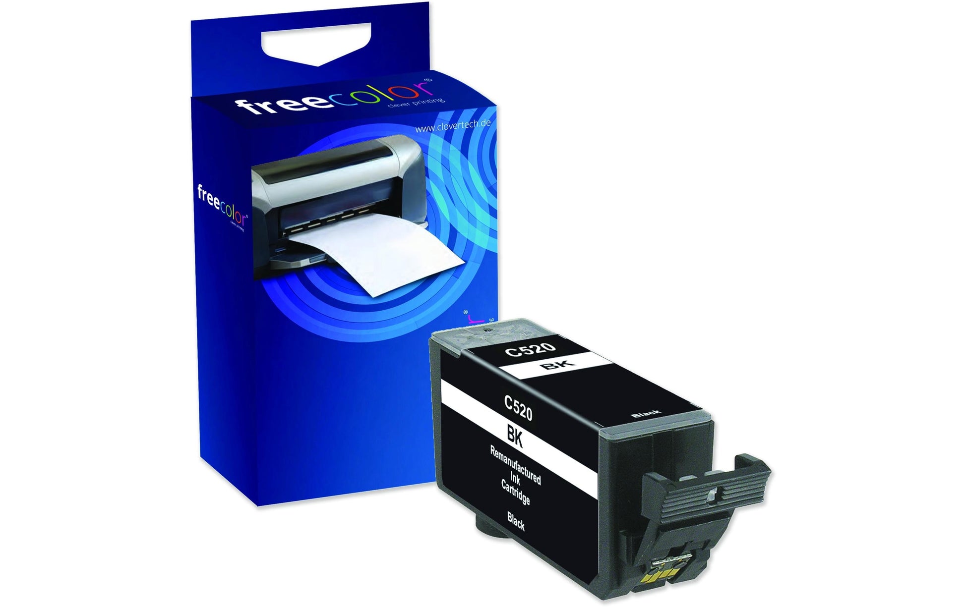 Freecolor PGI-520 Schwarz Tintenpatrone (Kompatibel) – 610 Seiten – für Canon Pixma (IP/MP/MX-Serie)