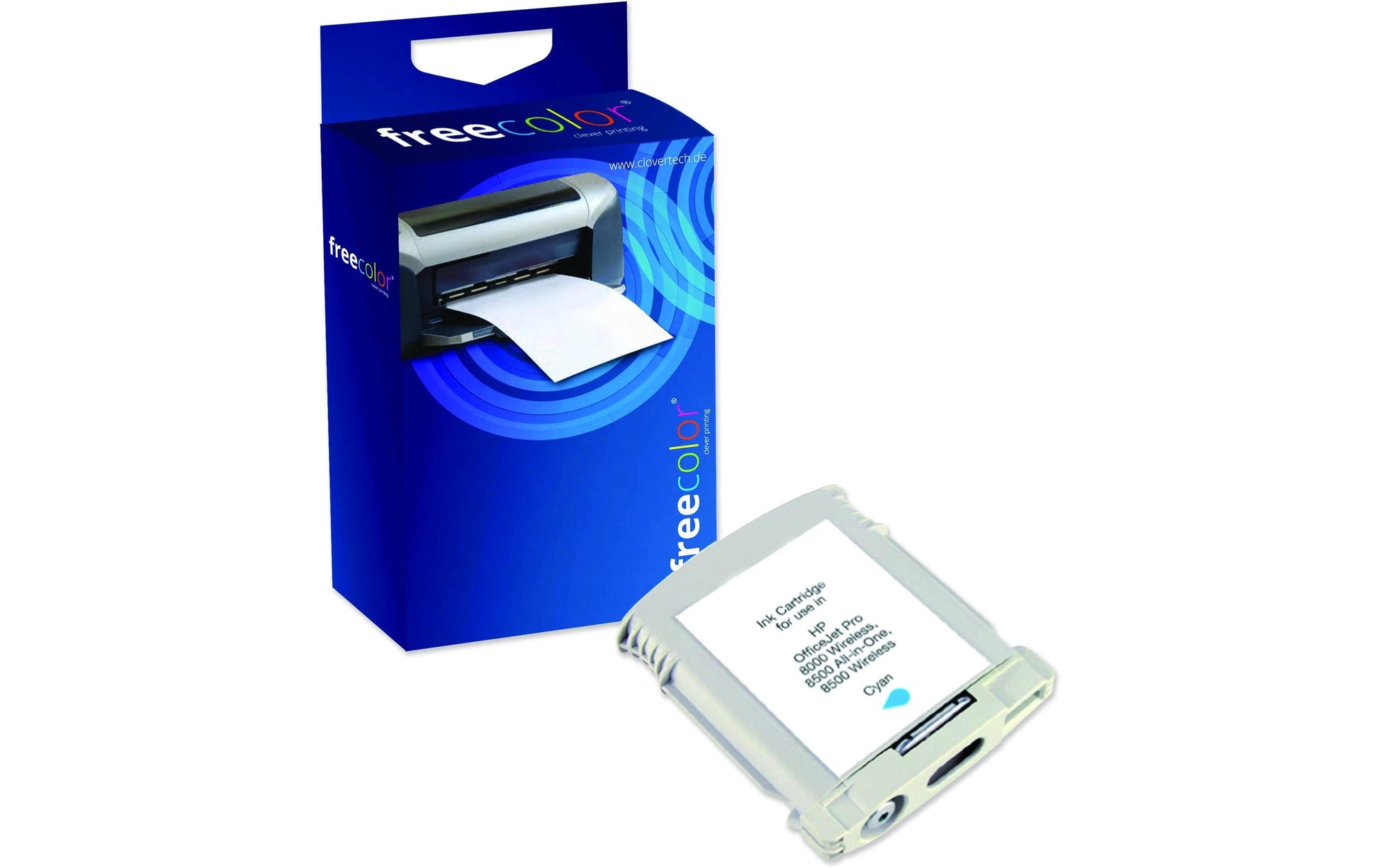 Freecolor 940 Cyan Tintenpatrone (Kompatibel) – 1'705 Seiten – für HP OfficeJet Pro 8000/8500 – K20446F7