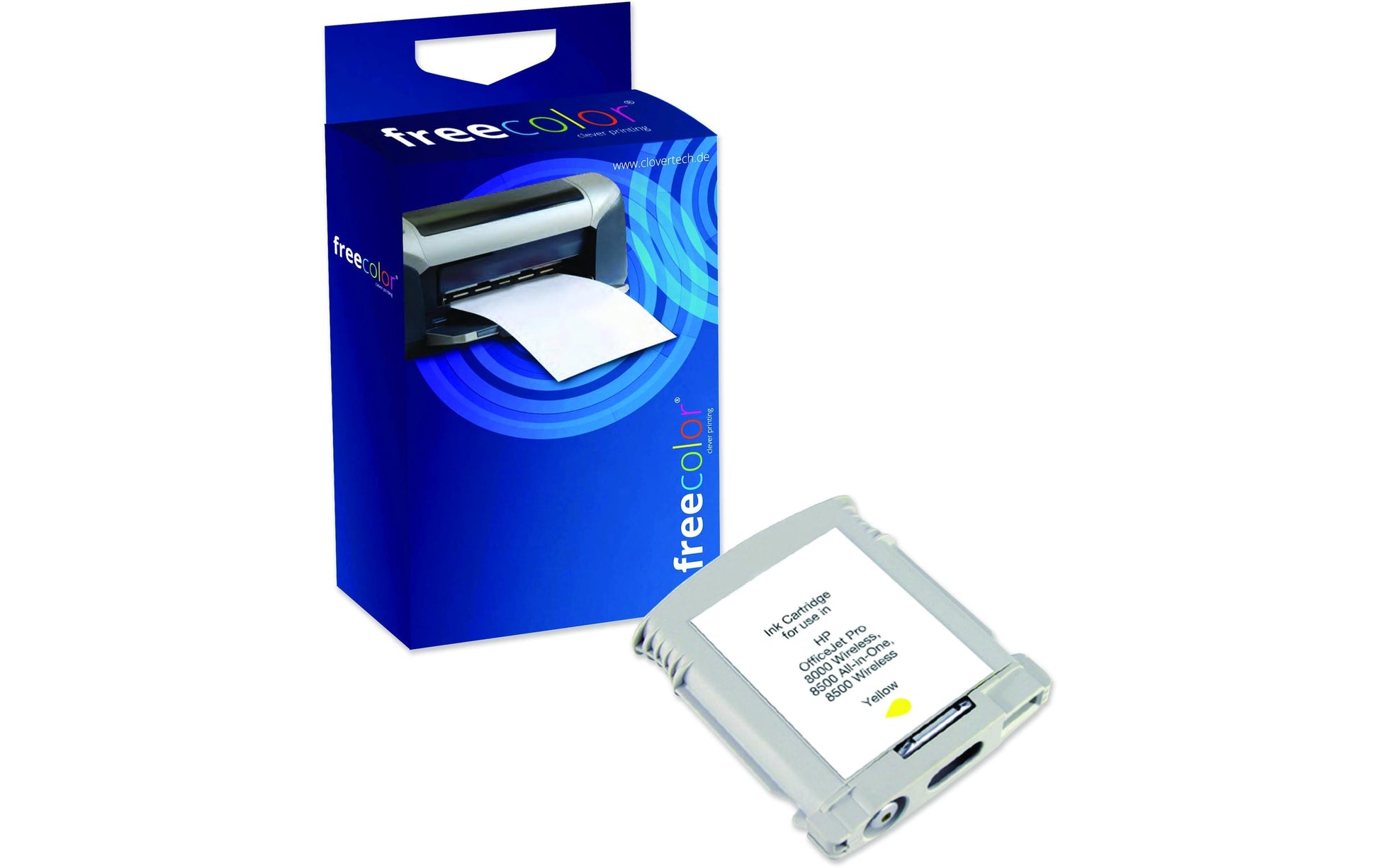 Freecolor Tintenpatrone 940 (K20448F7), gelb, 1'400 Seiten, kompatibel – für HP OfficeJet Pro 8000, 8500