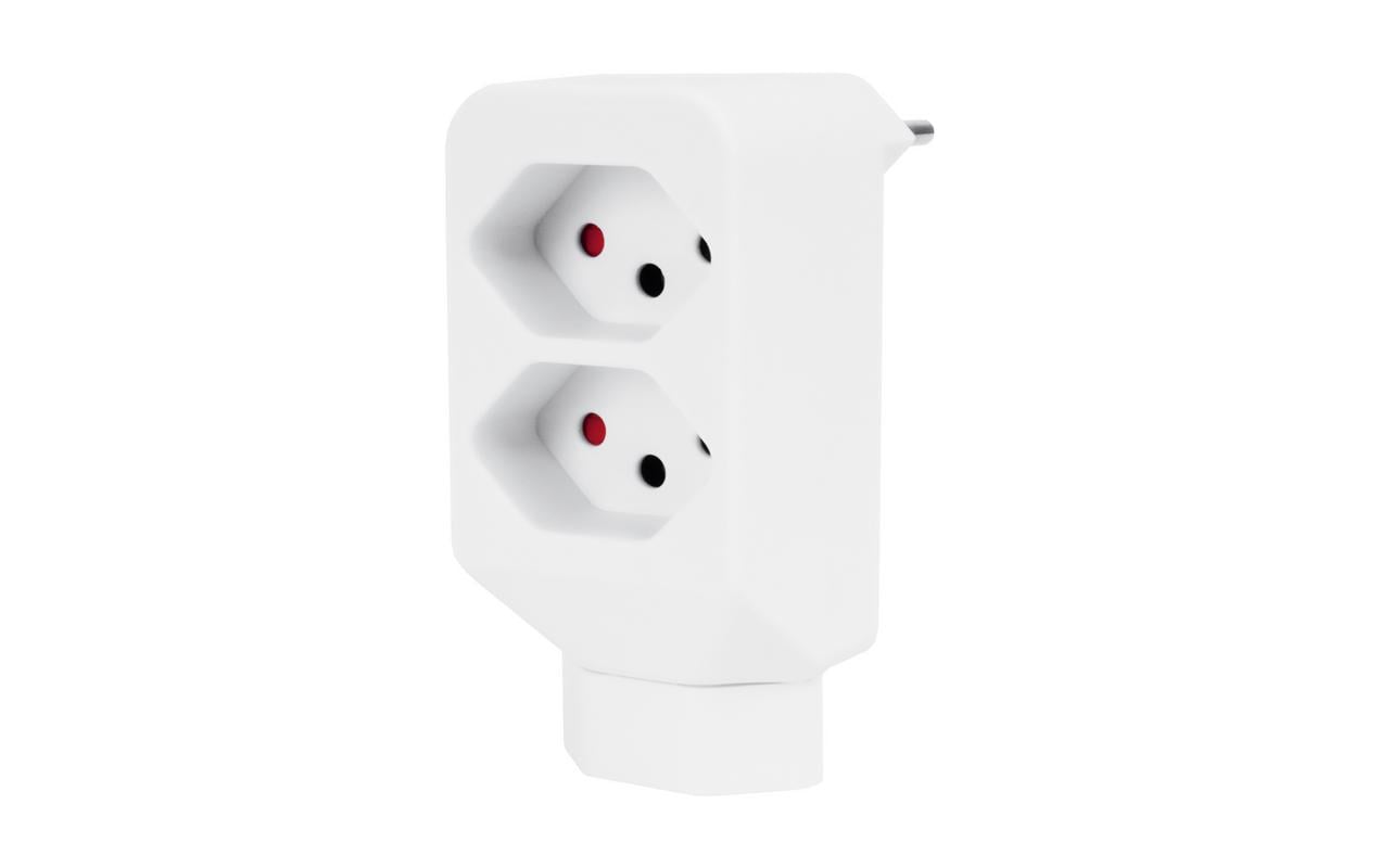 Steffen 50 00046 Mehrfachadapter T12 zu 3× T13 – 250 V, 10 A, mit Kinderschutz – Weiss