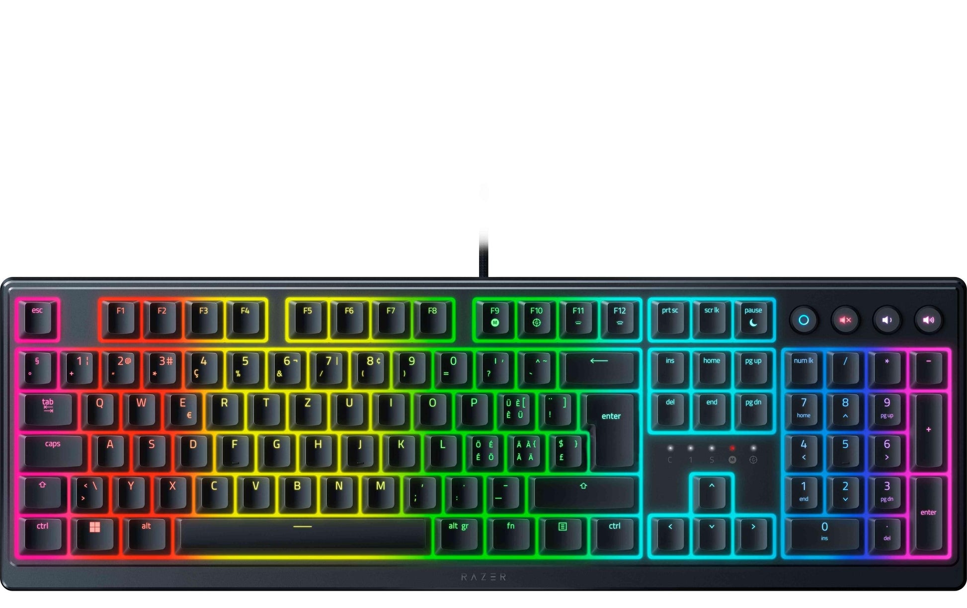 Razer Ornata V3 – Gaming-Tastatur – Mecha-Membran, kabelgebunden – RGB – QWERTZ (CH) – mit Handballenauflage