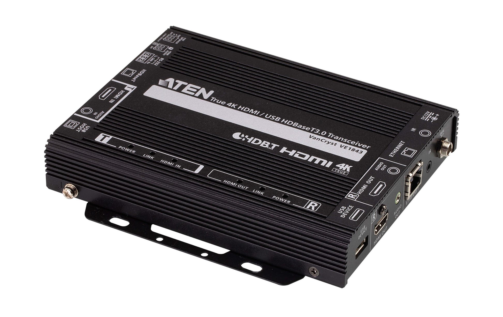 ATEN VE1843 – AV-Sender & Empfänger – 4K UHD, HDBaseT, HDMI, USB (Typ A/B) – Schwarz, Metall