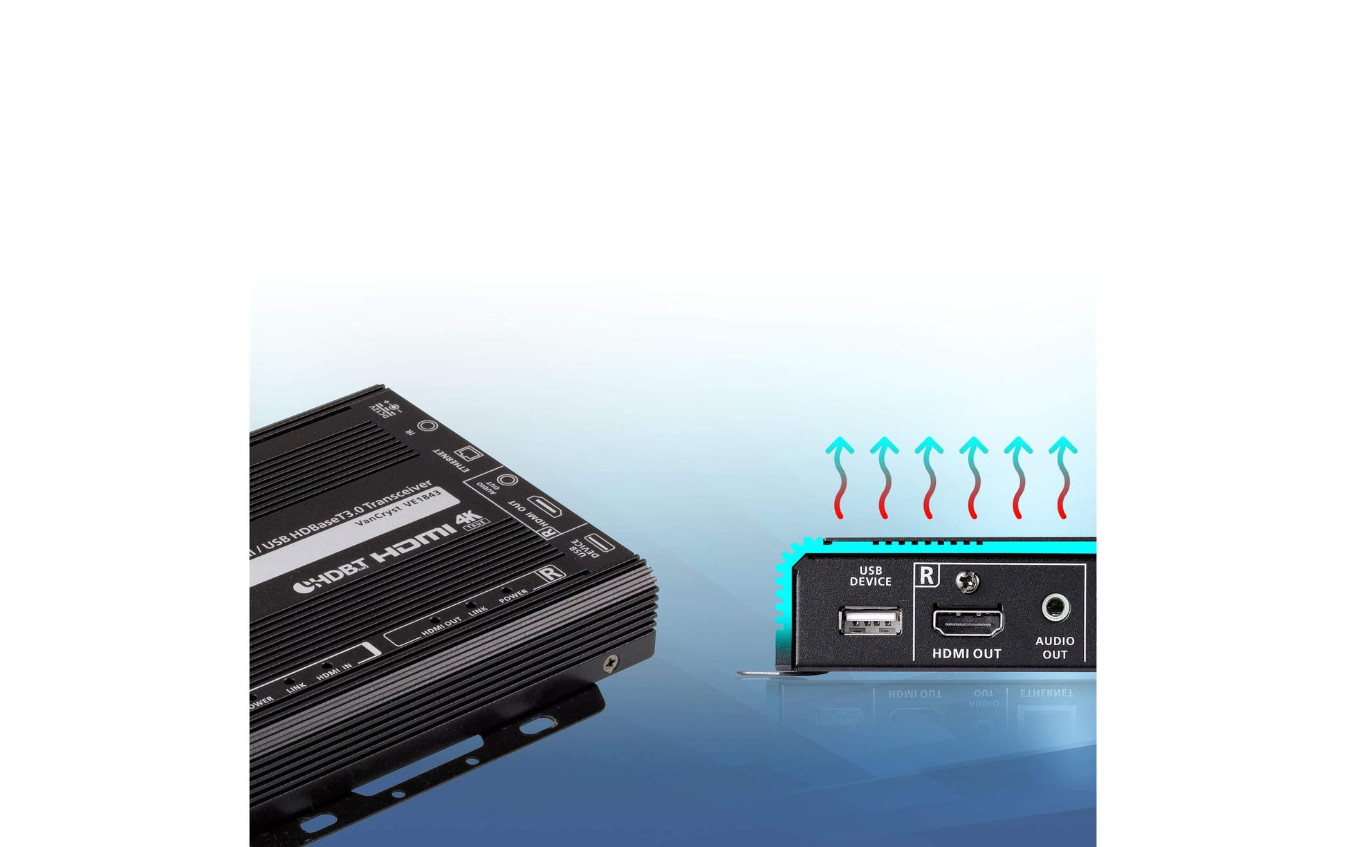 ATEN VE1843 – AV-Sender & Empfänger – 4K UHD, HDBaseT, HDMI, USB (Typ A/B) – Schwarz, Metall