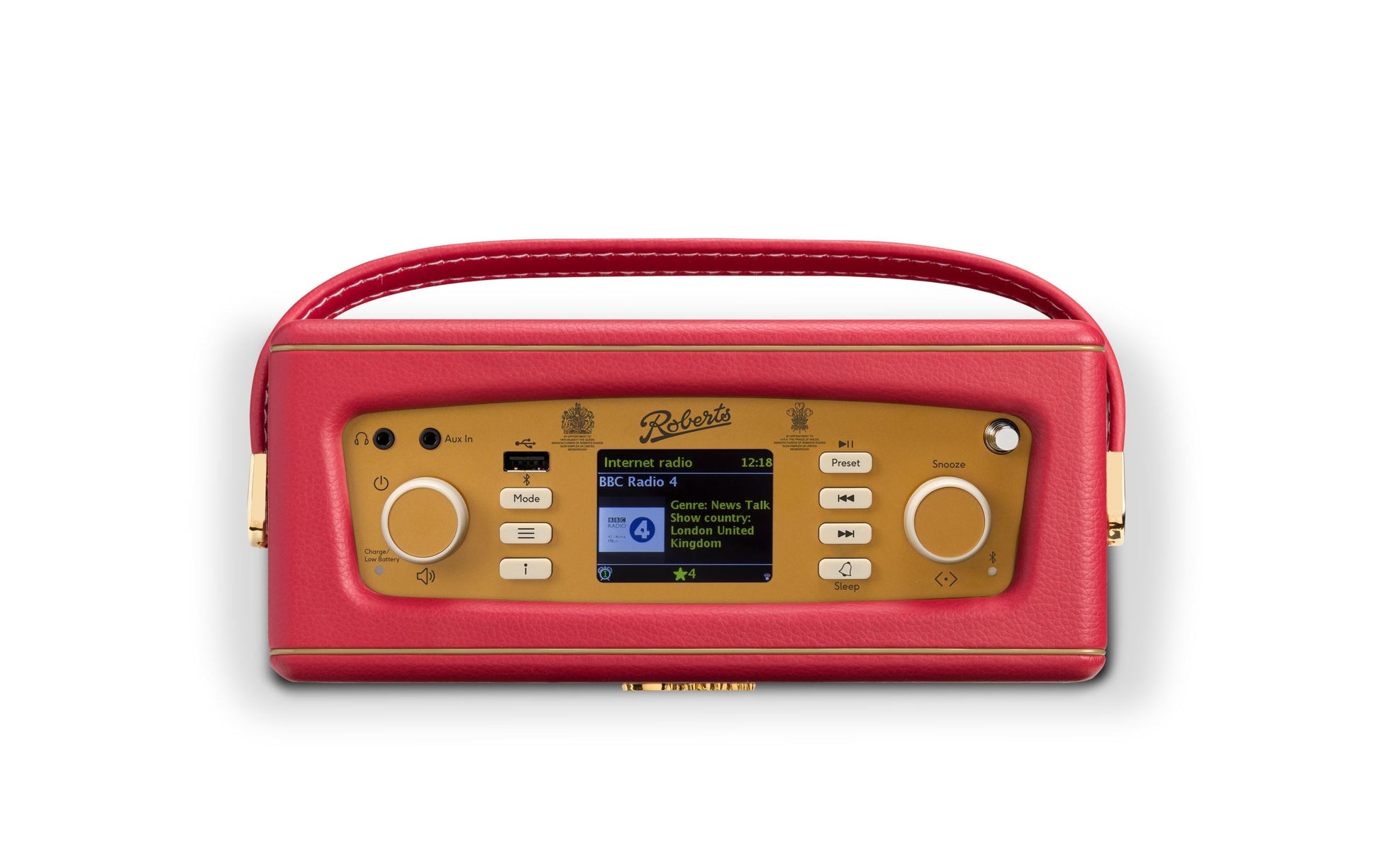 Roberts Radio Roberts Revival iStream 3L – DAB-/Internetradio – Portabel – DAB+, Internetradio, Bluetooth – Rot