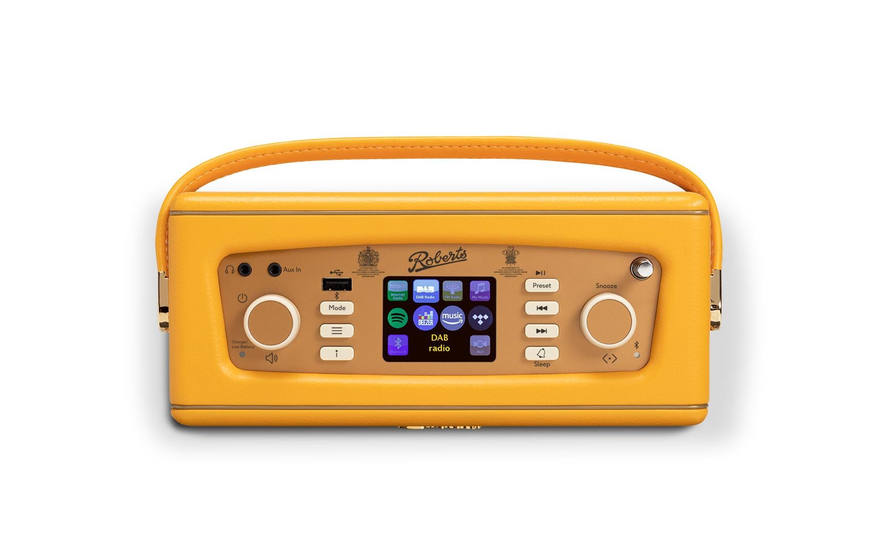 Roberts Radio Roberts Revival iStream 3L – DAB-/Internetradio – Portabel – DAB+, Akkubetrieb, Deezer, Alexa – Gelb