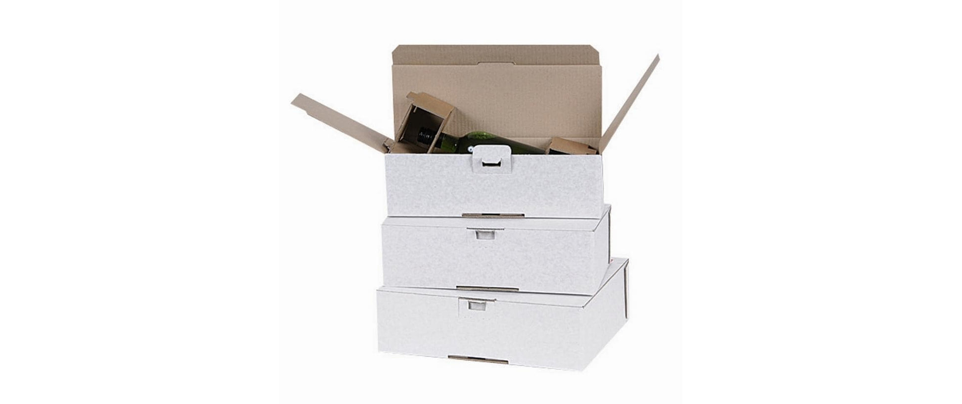 Brieger Versandkarton VinoPac – für 3 Flaschen, 332 × 285 × 93 mm, weiss