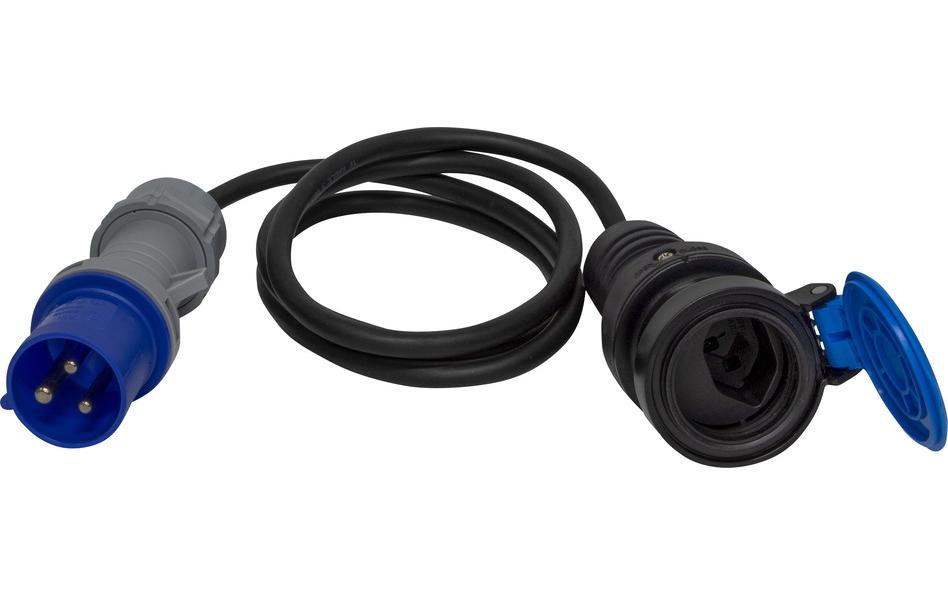 Brennenstuhl Netzkabel, CEE 16-3 auf T23, H07RN-F 3G2,5, IP55, 230 V, 16 A, 1,5 m, Schwarz