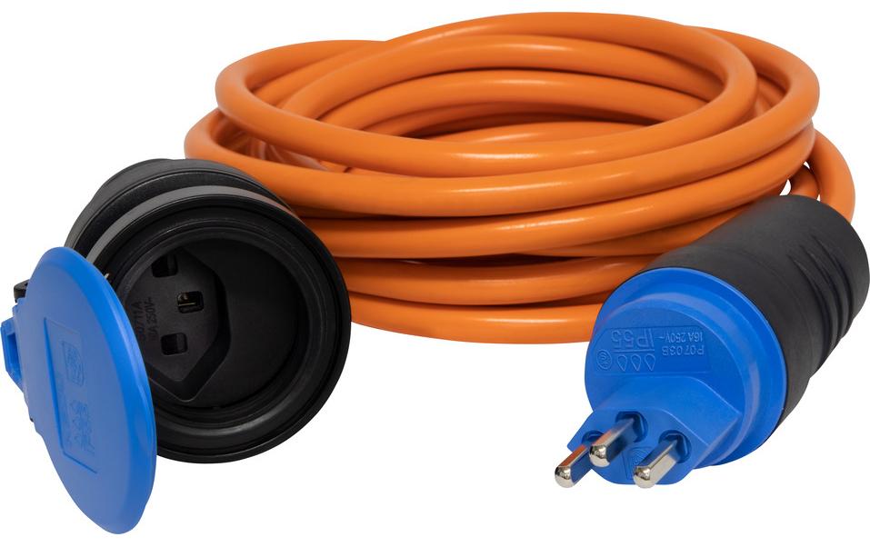 Brennenstuhl Verlängerungskabel – T23–T23, 10 m, IP55, 3×2,5 mm², Orange