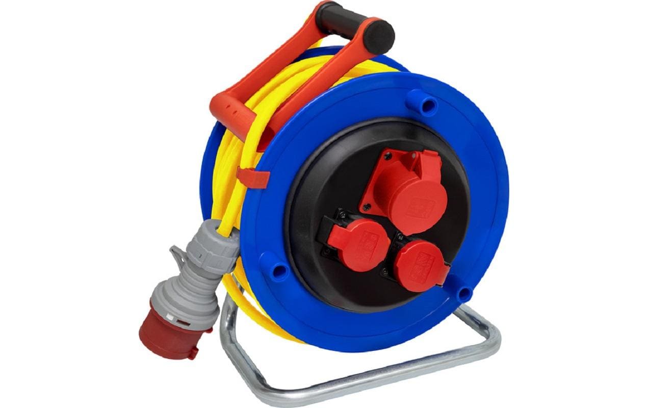 Brennenstuhl Kabelrolle, 25 m, 3×CEE 16-5, IP44, Eingang CEE 16-5 – blau/gelb
