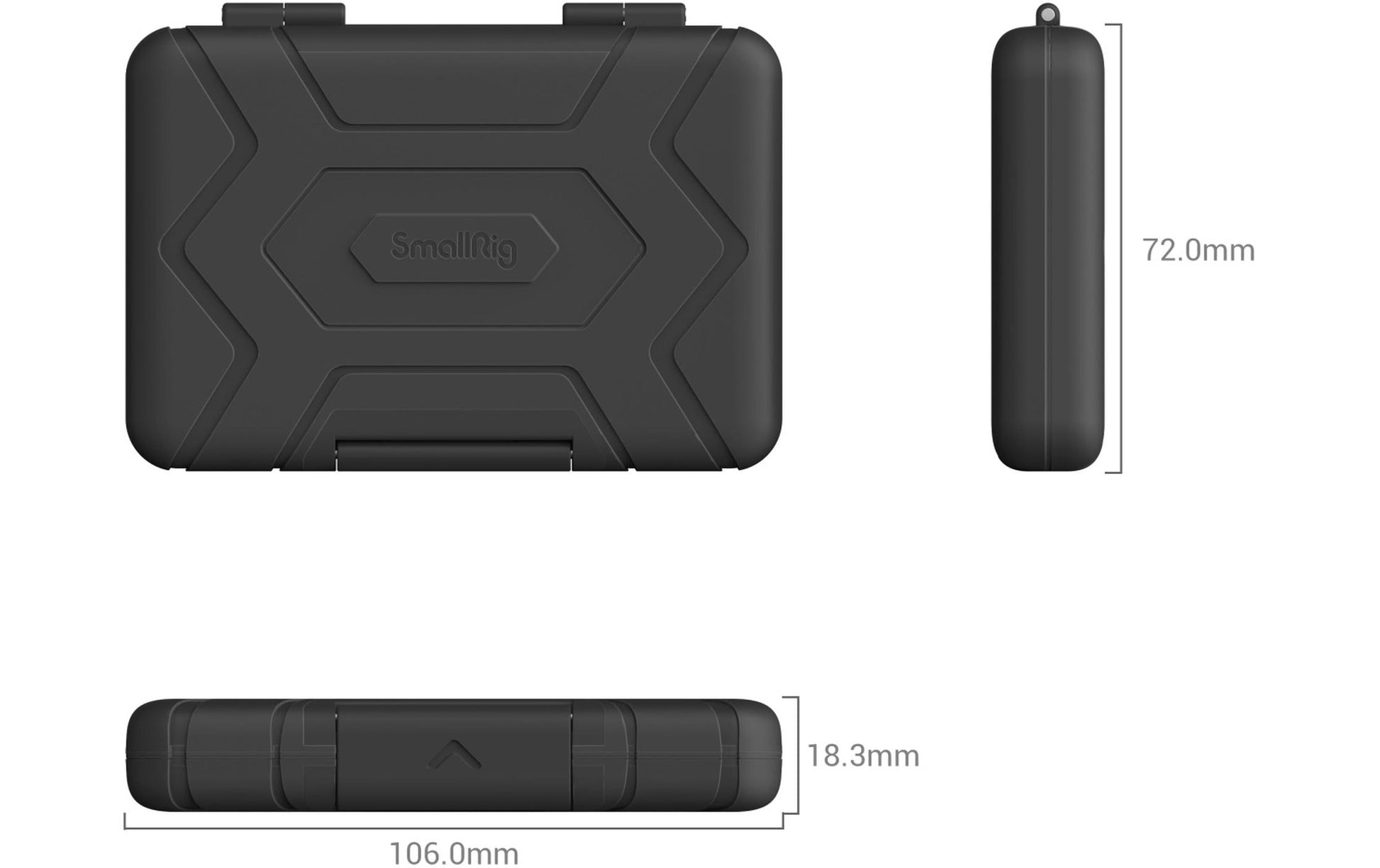 SmallRig 3192 Speicherkartenetui – 15 Karten – für CFexpress, microSD, SD und andere – Polycarbonat, Schwarz