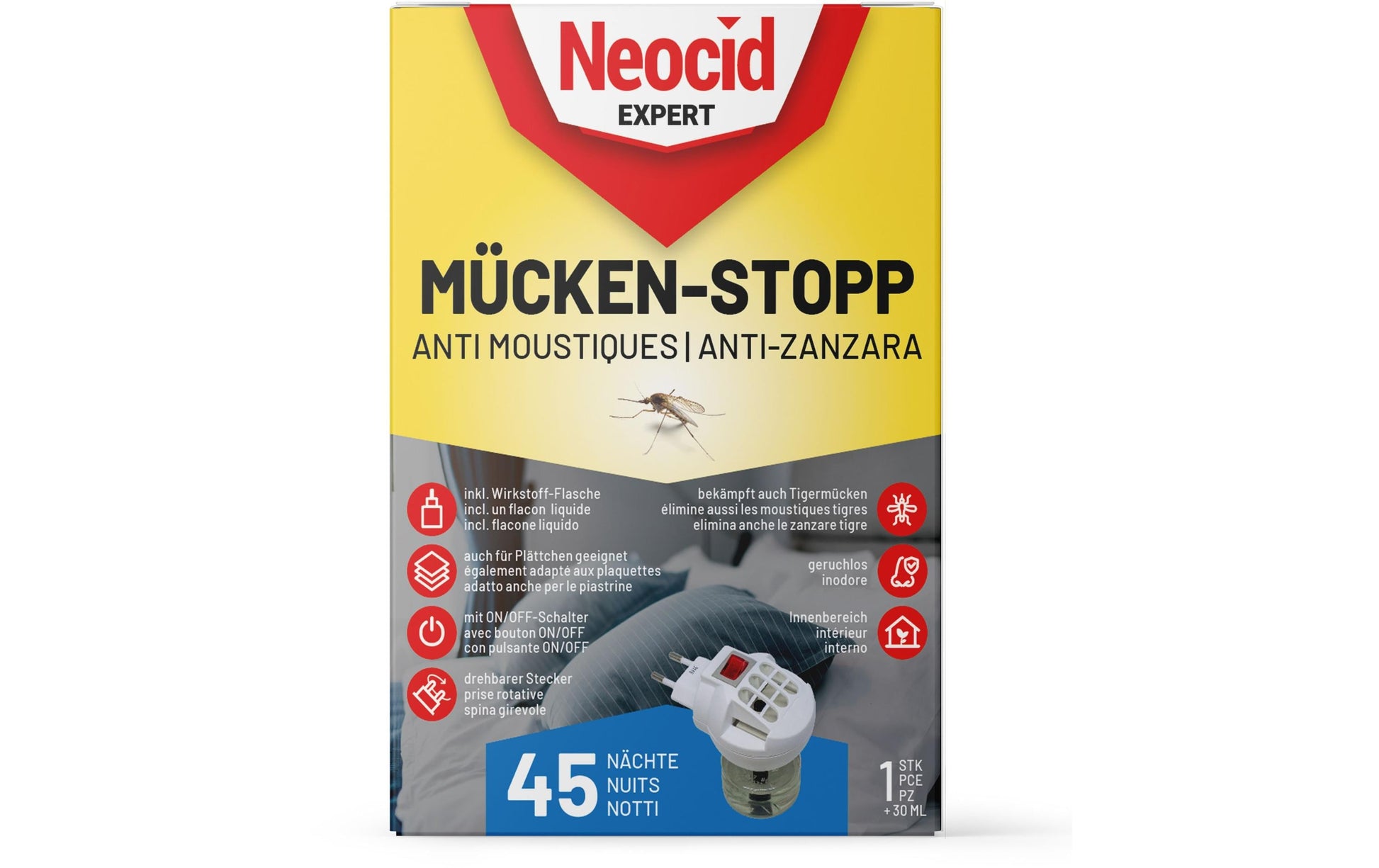 Neocid EXPERT Mücken-Stopp (Kombi Verdunster) – weiss – für Mücken