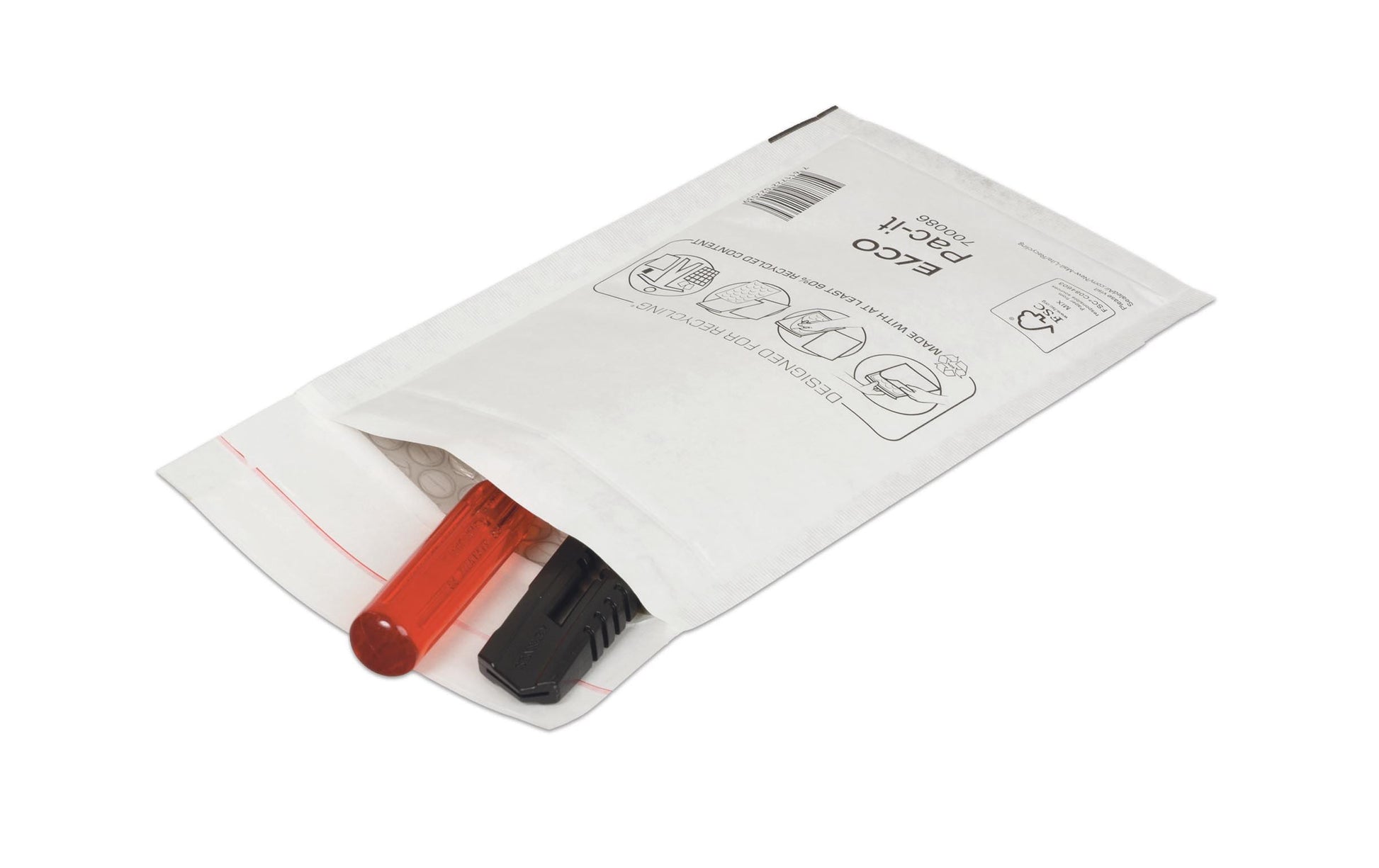 Elco Luftpolstertasche – 140 × 220 mm, selbstklebend, weiss, Papier/PE