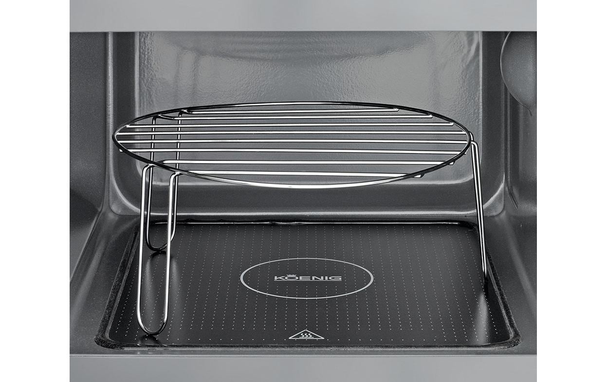 Koenig Grill-Mikrowelle Rotary Wave – 20 l, Grill, 800 W – silber/edelstahl