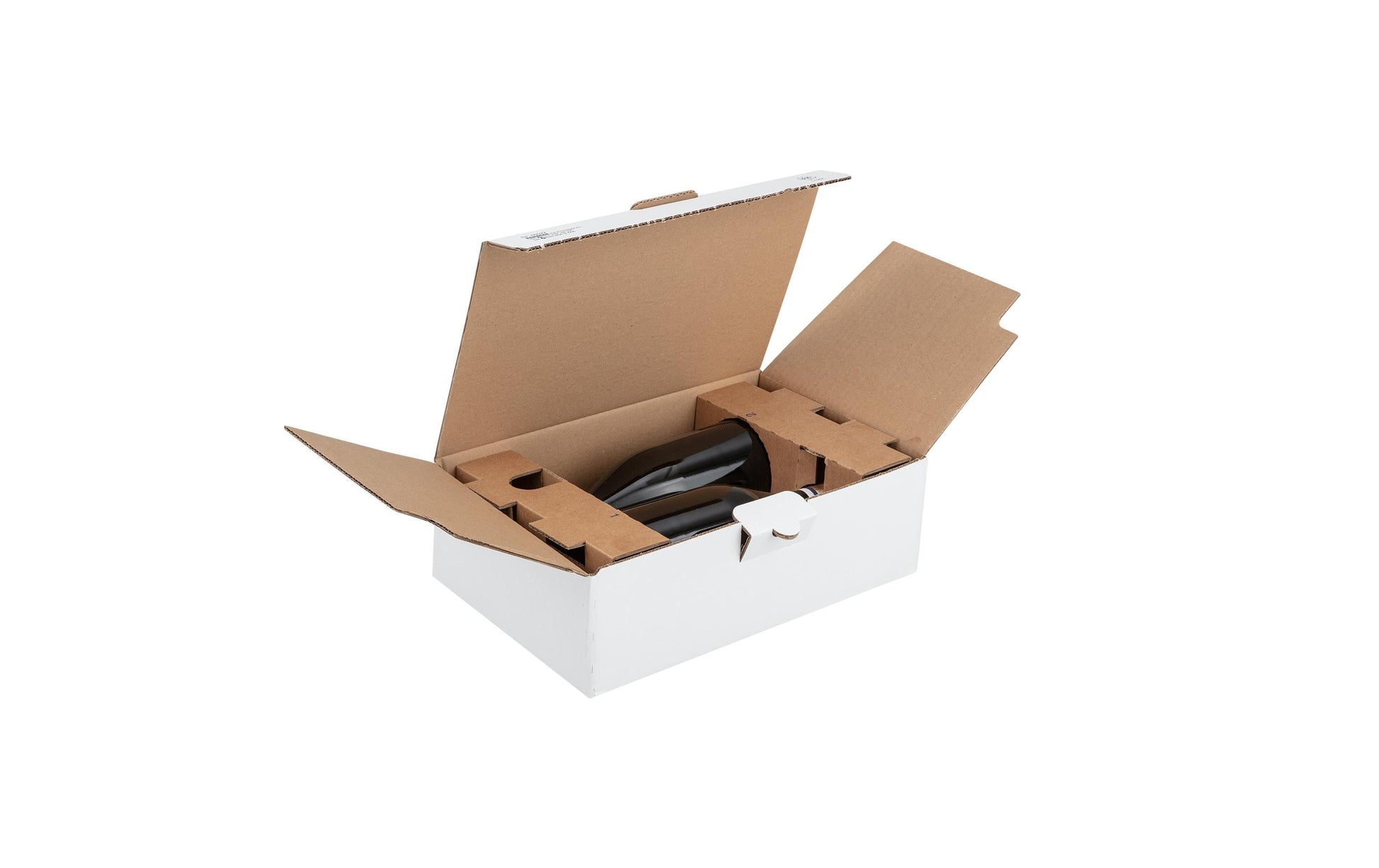 Brieger Versandkarton VinoPac – für 2 Flaschen, 370 × 220 × 101 mm, weiss