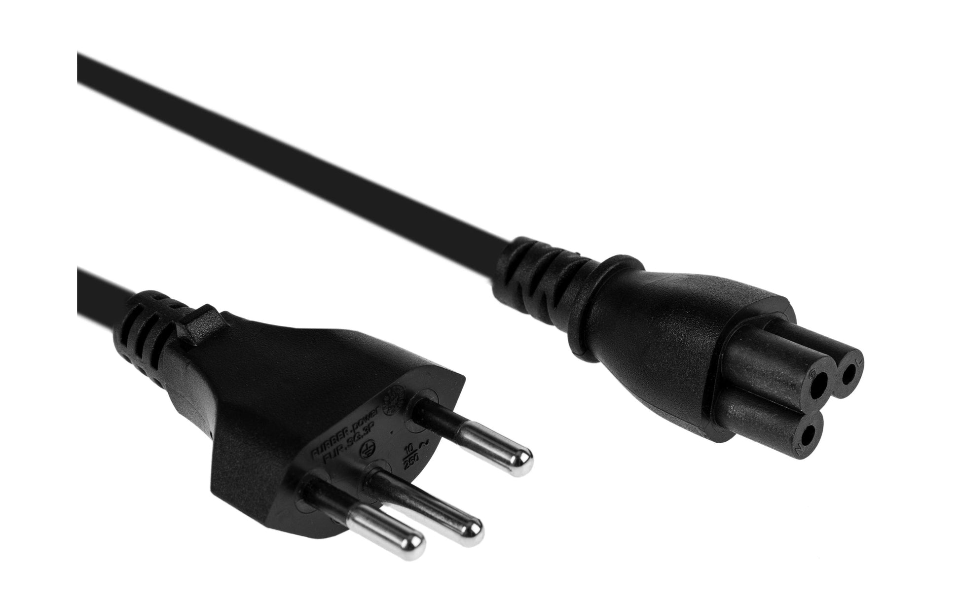 Furber. Netzkabel – T12–IEC C5, 0,5 m, 2,5 A, schwarz