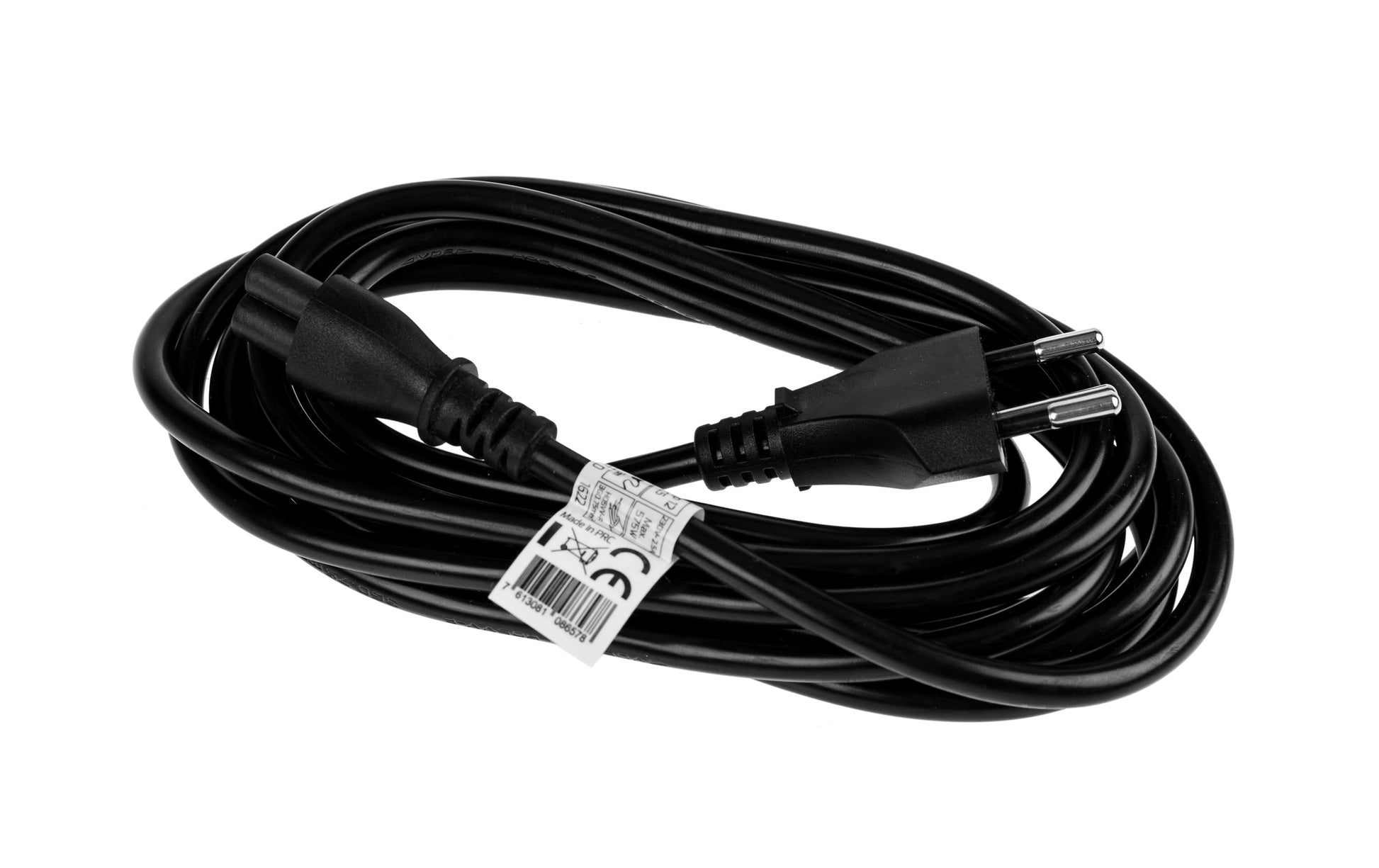 Furber. Netzkabel – T12–IEC C5, 3 m, 230 V/2,5 A, schwarz