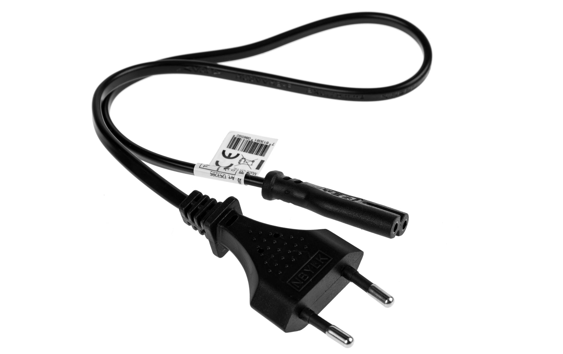 Furber. Netzkabel – T26–IEC C7, 0,5 m, 2,5 A, schwarz