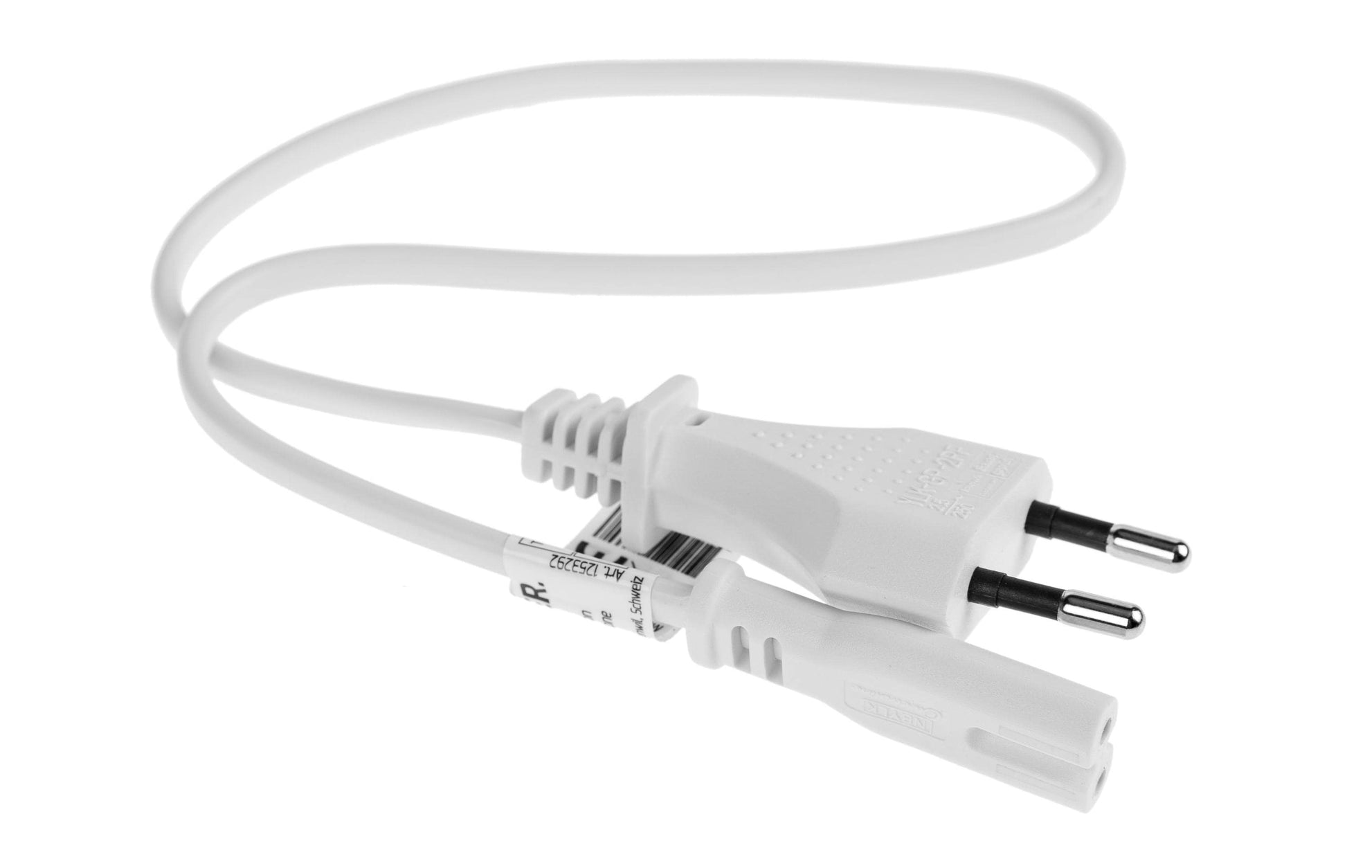 Furber. Netzkabel – T26–IEC C7, 0,5 m, 2,5 A, weiss