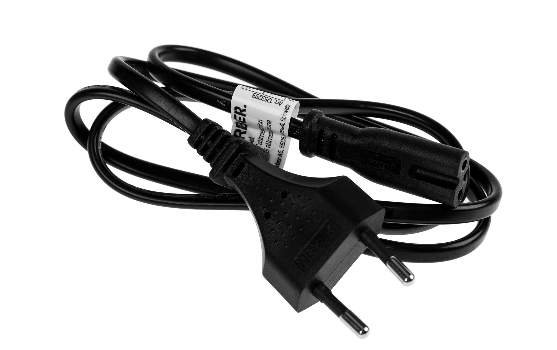 Furber. Netzkabel – T26–IEC C7, 1 m, 230 V/2,5 A, schwarz